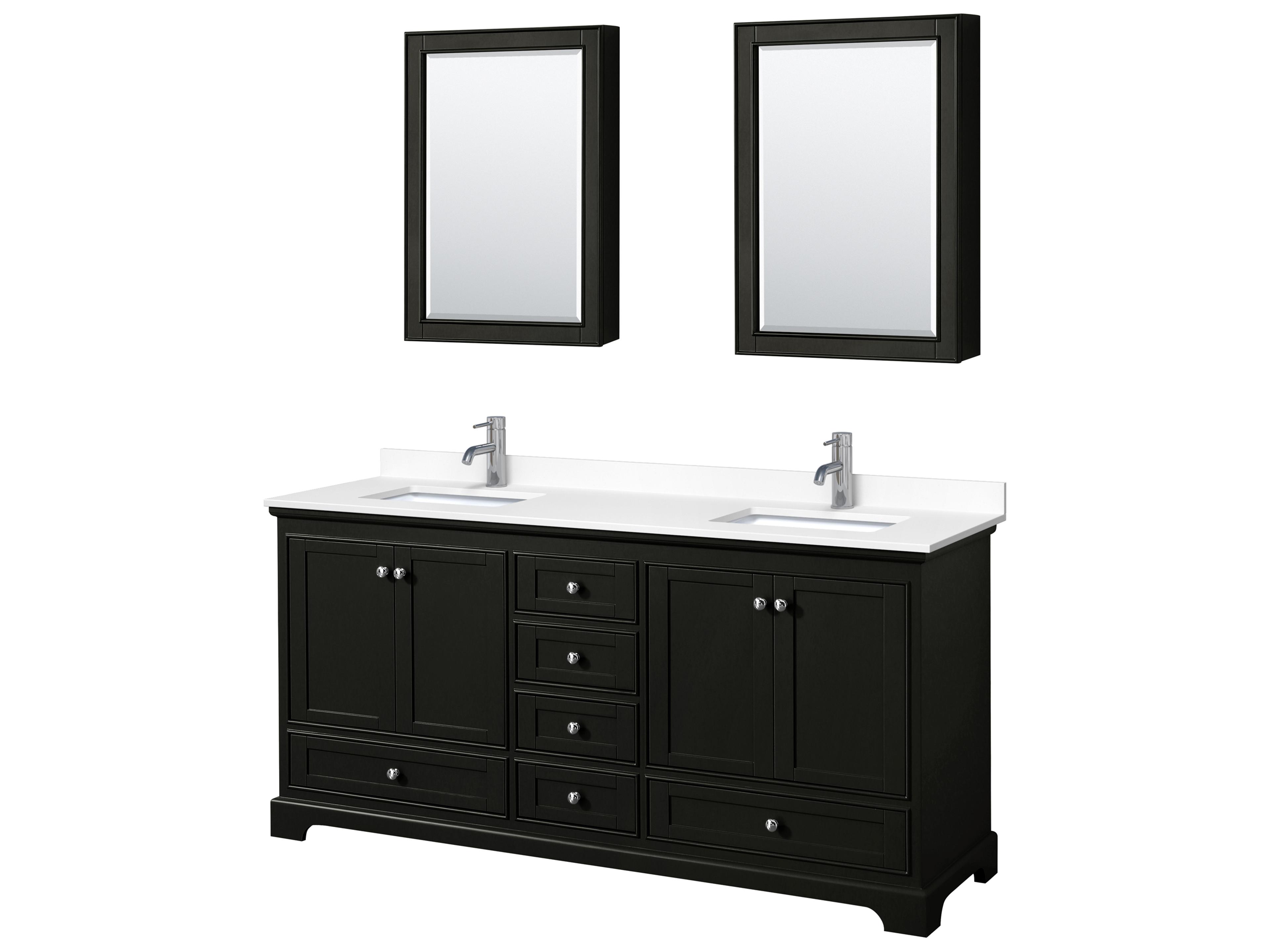Wyndham Collection Deborah 72" Dark Espresso Vanity with Medicine Cabinet