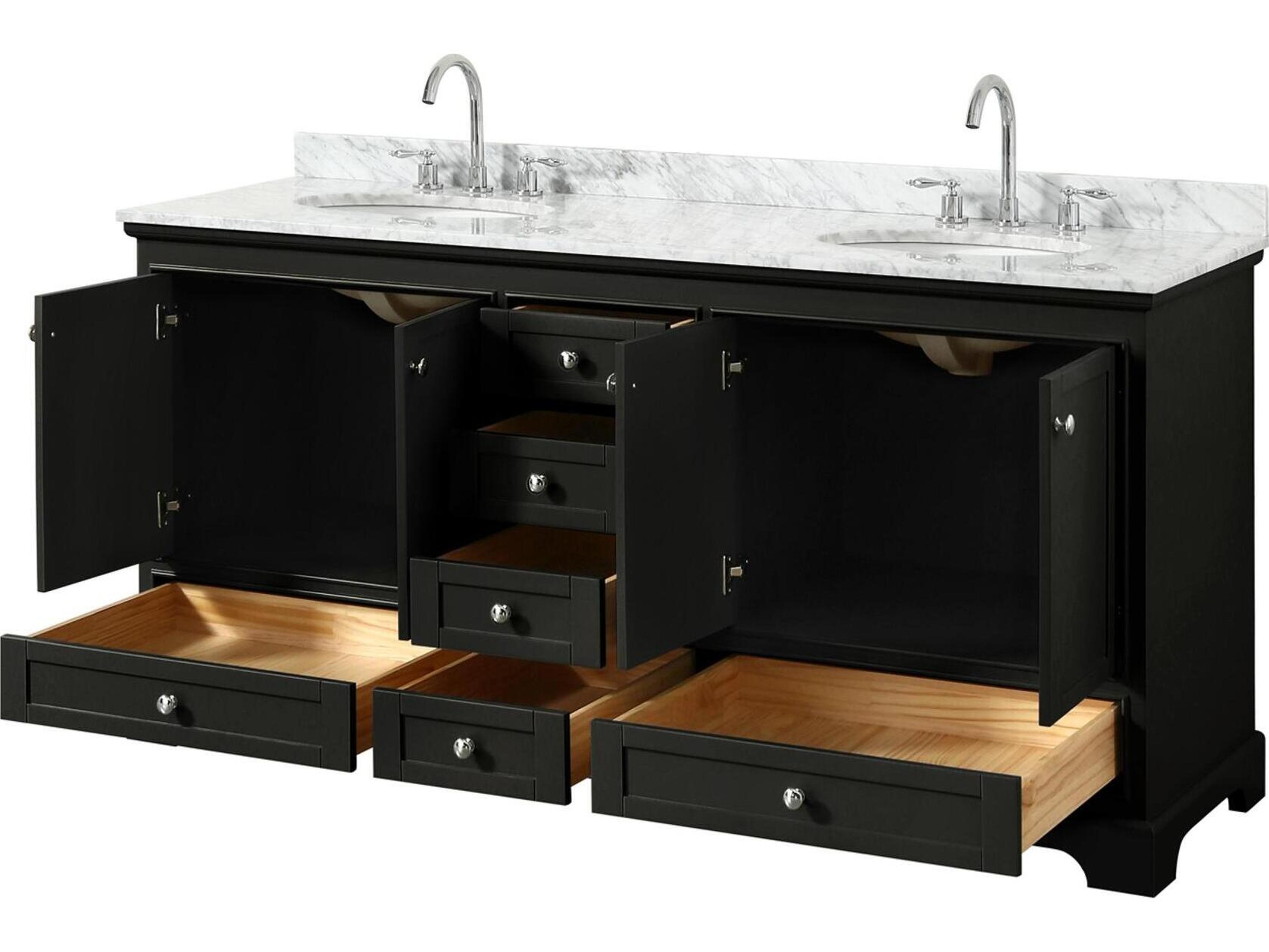 Wyndham Collection Deborah 72" Dark Espresso Vanity