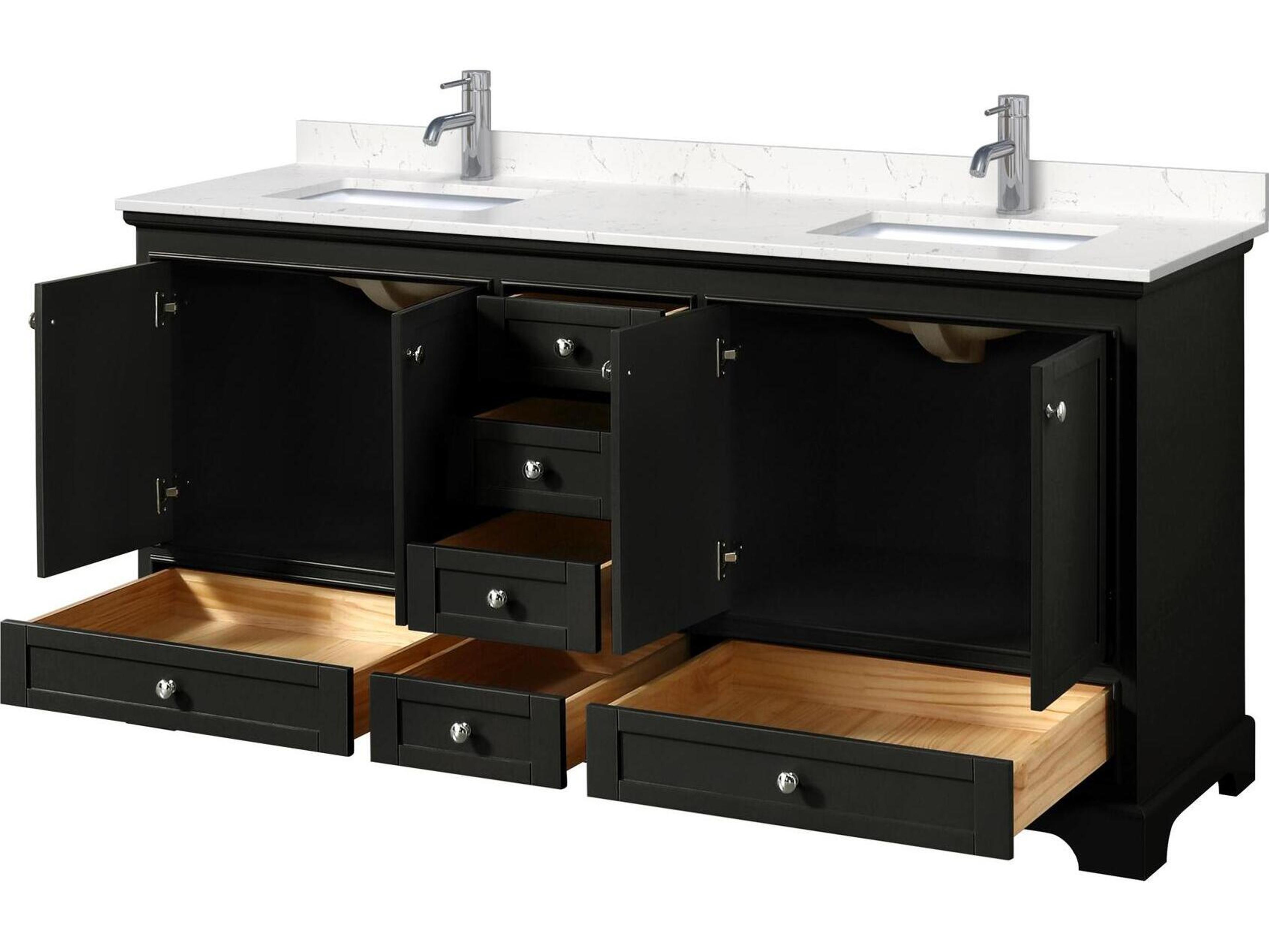 Wyndham Collection Deborah 72" Dark Espresso Vanity