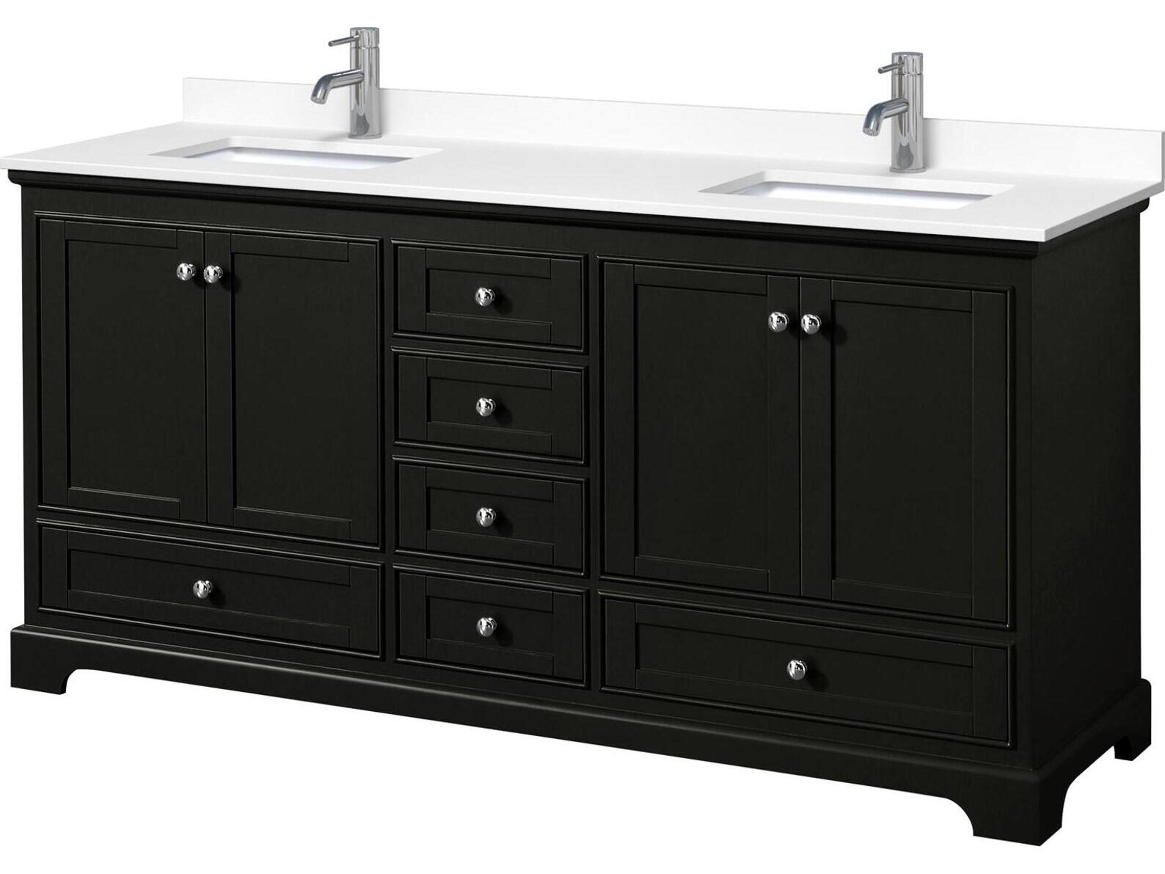 Wyndham Collection Deborah 72" Dark Espresso Vanity