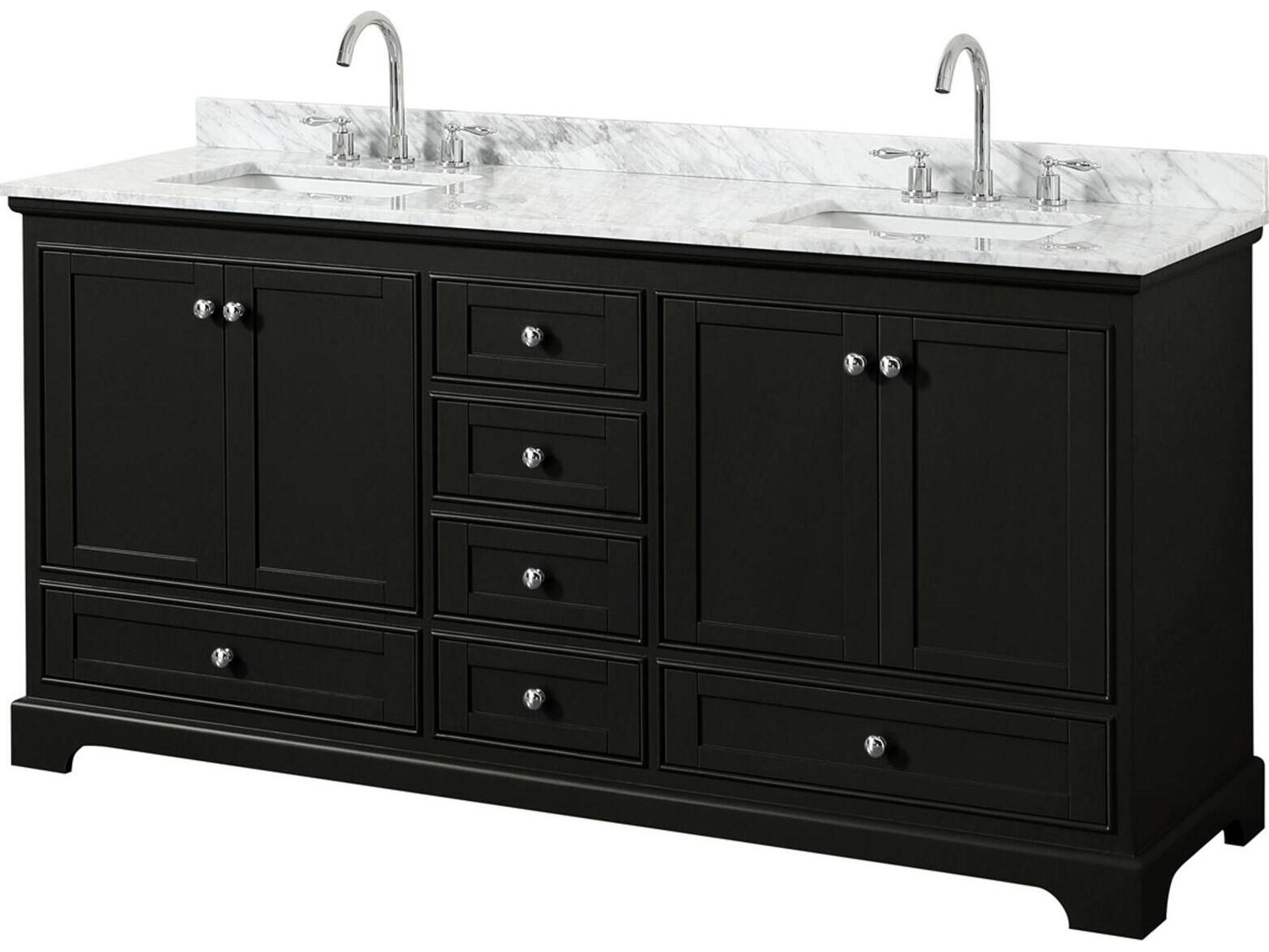 Wyndham Collection Deborah 72" Dark Espresso Vanity