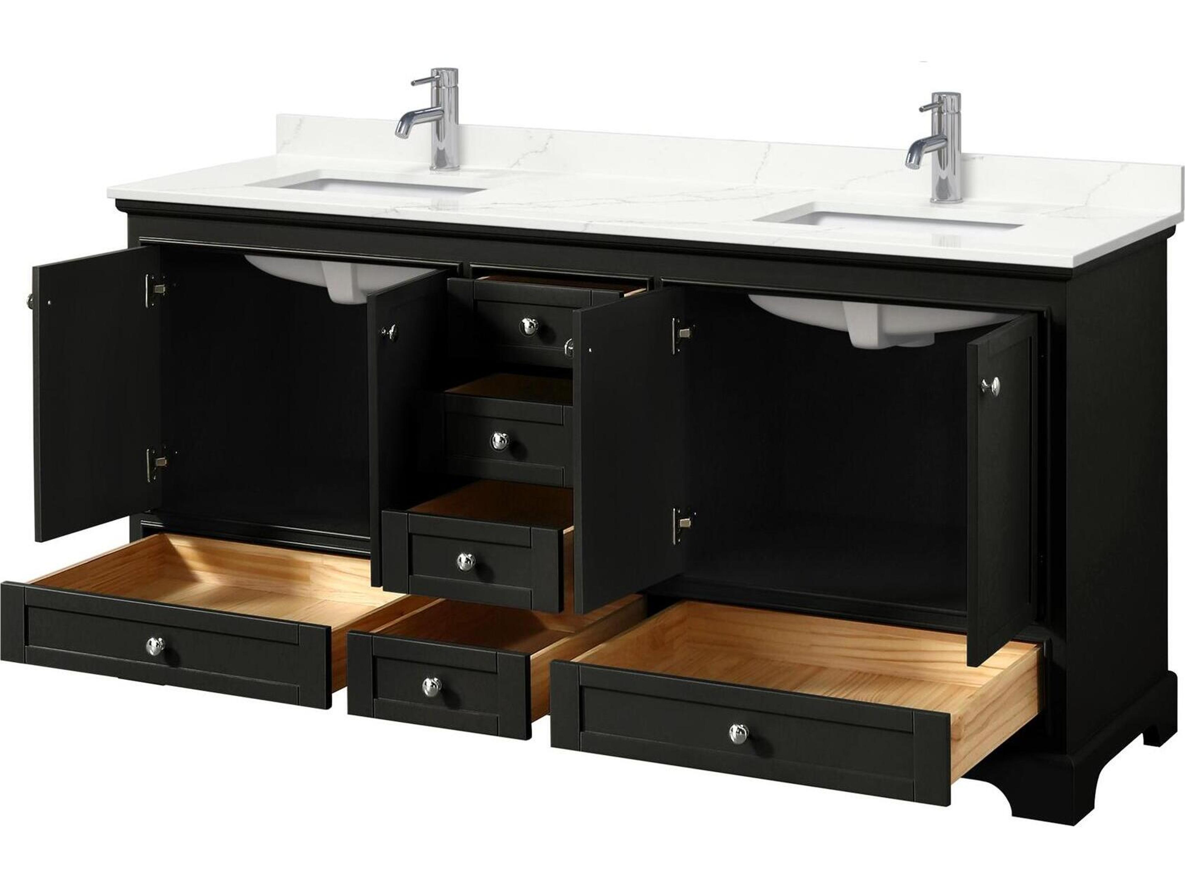 Wyndham Collection Deborah 72" Dark Espresso Vanity