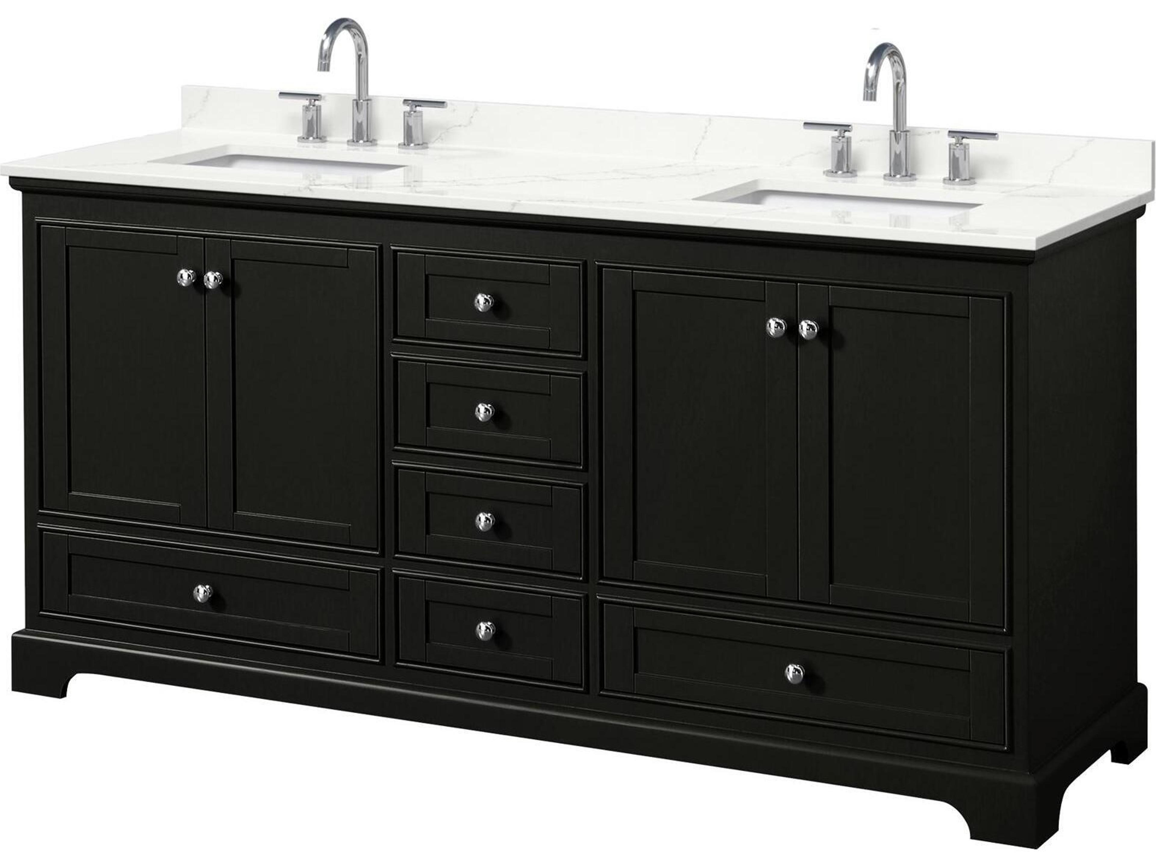 Wyndham Collection Deborah 72" Dark Espresso Vanity