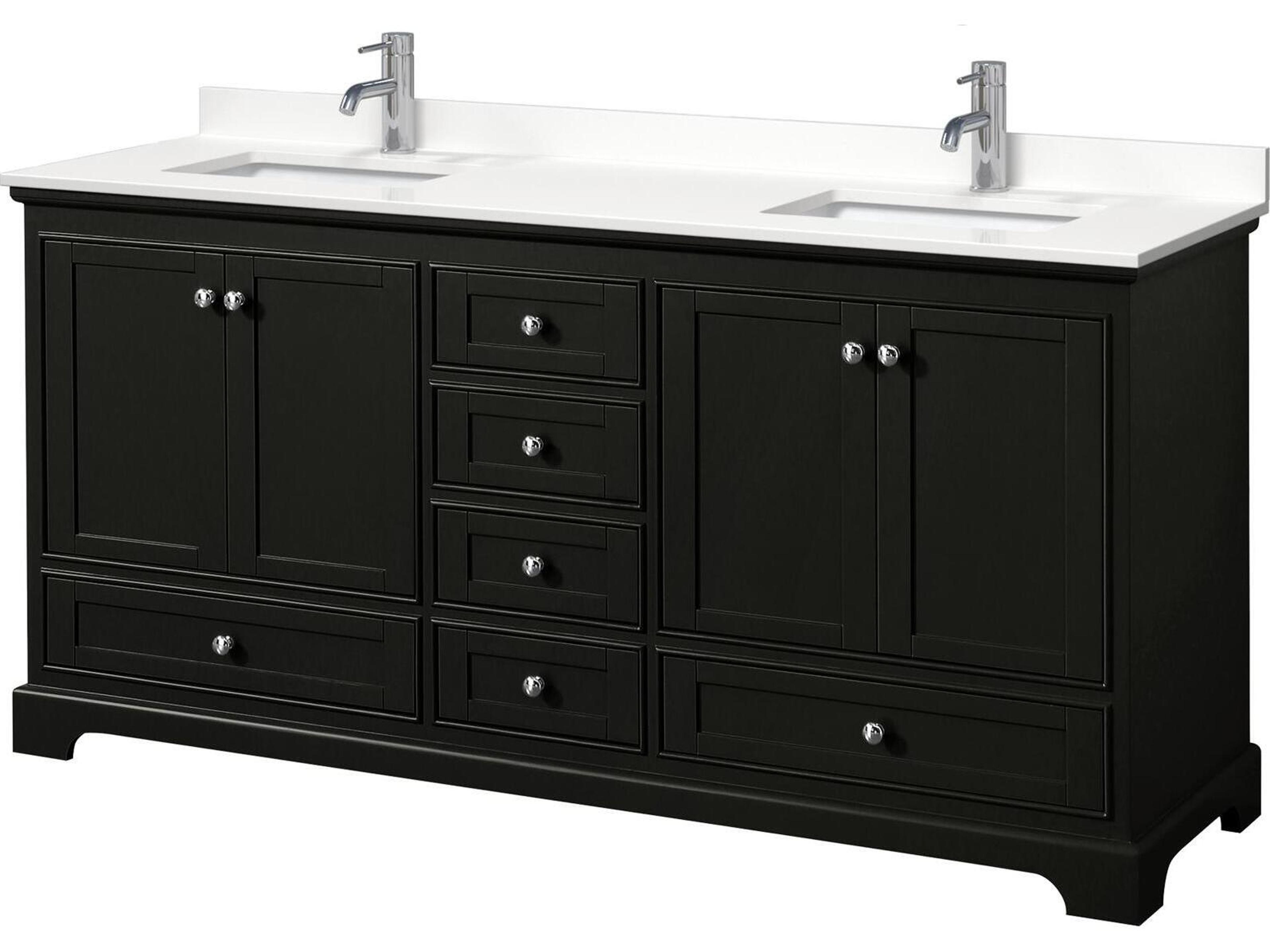 Wyndham Collection Deborah 72" Dark Espresso Vanity