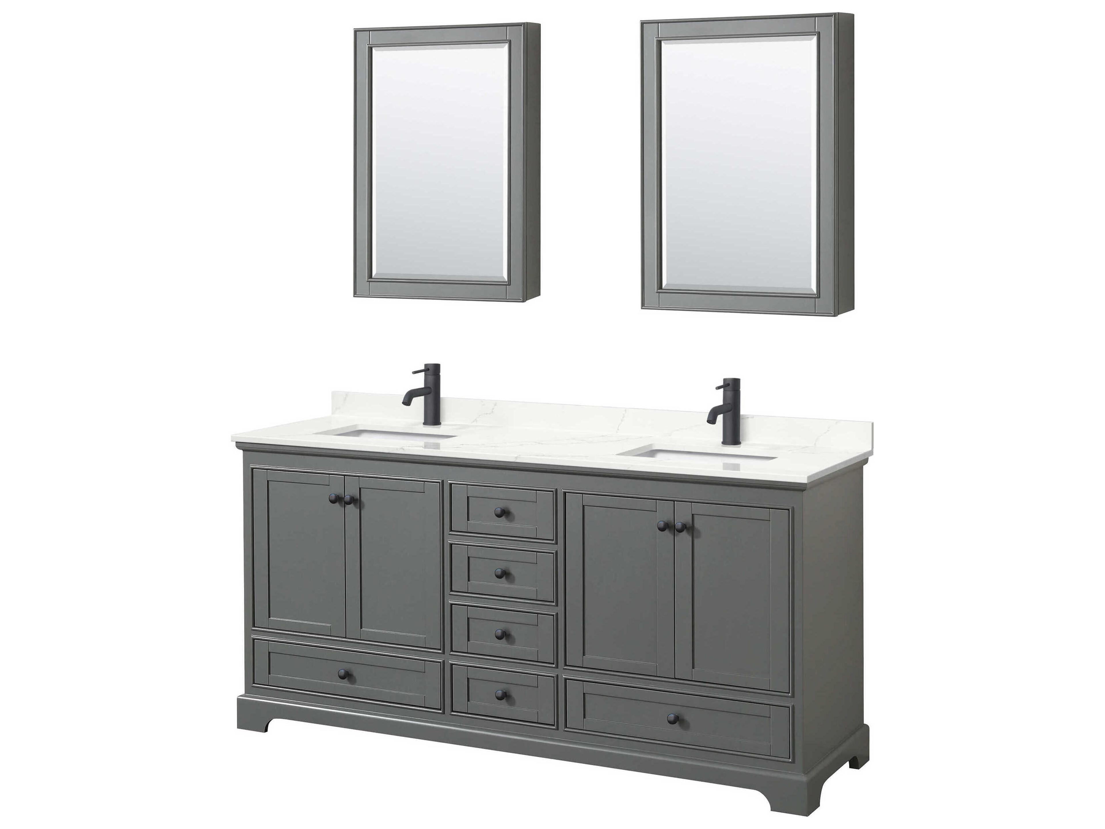 Deborah 72" Dark Gray Vanity with Medicine Cabinet
