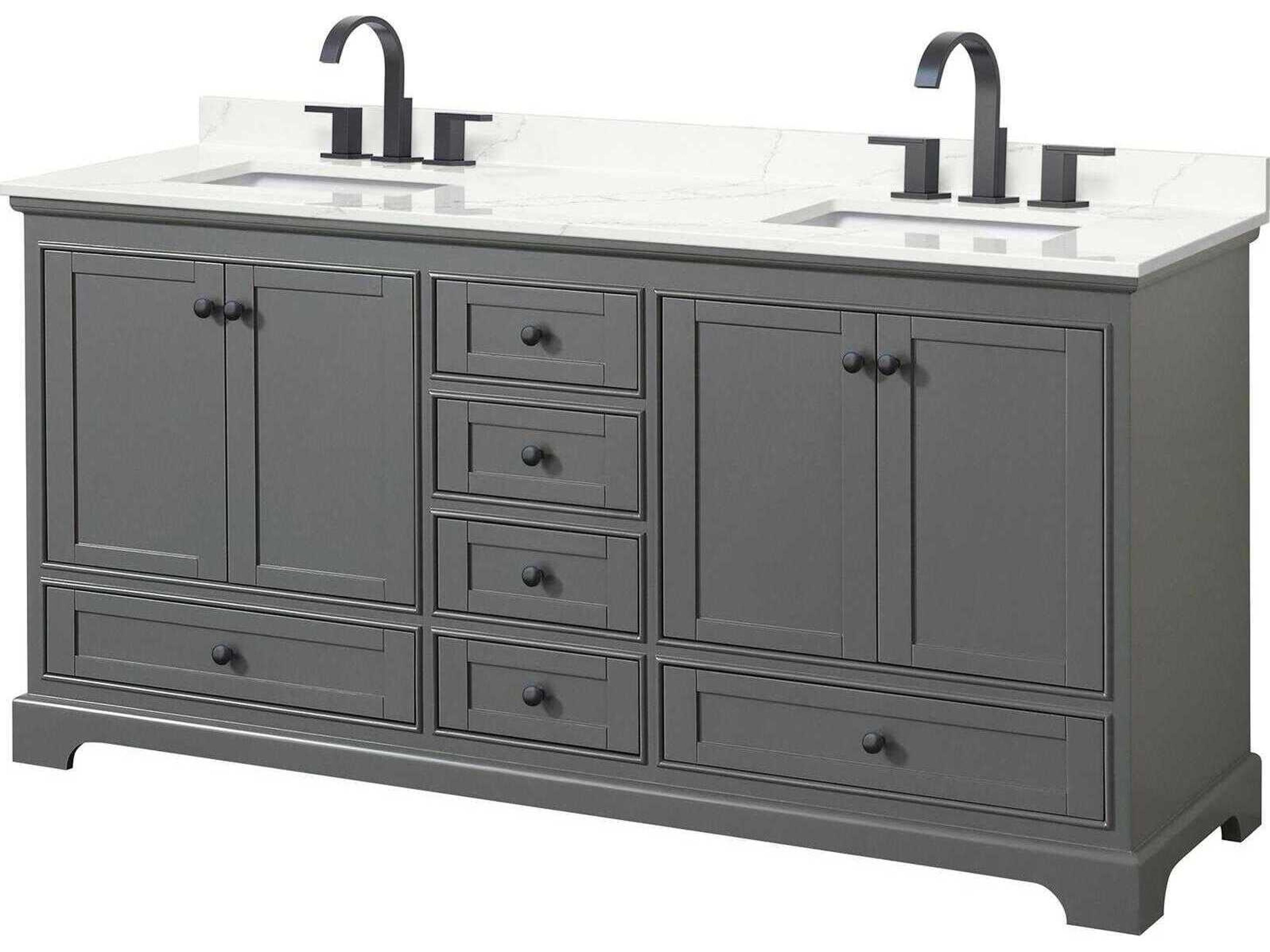 Wyndham Collection Deborah 72" Dark Gray Vanity