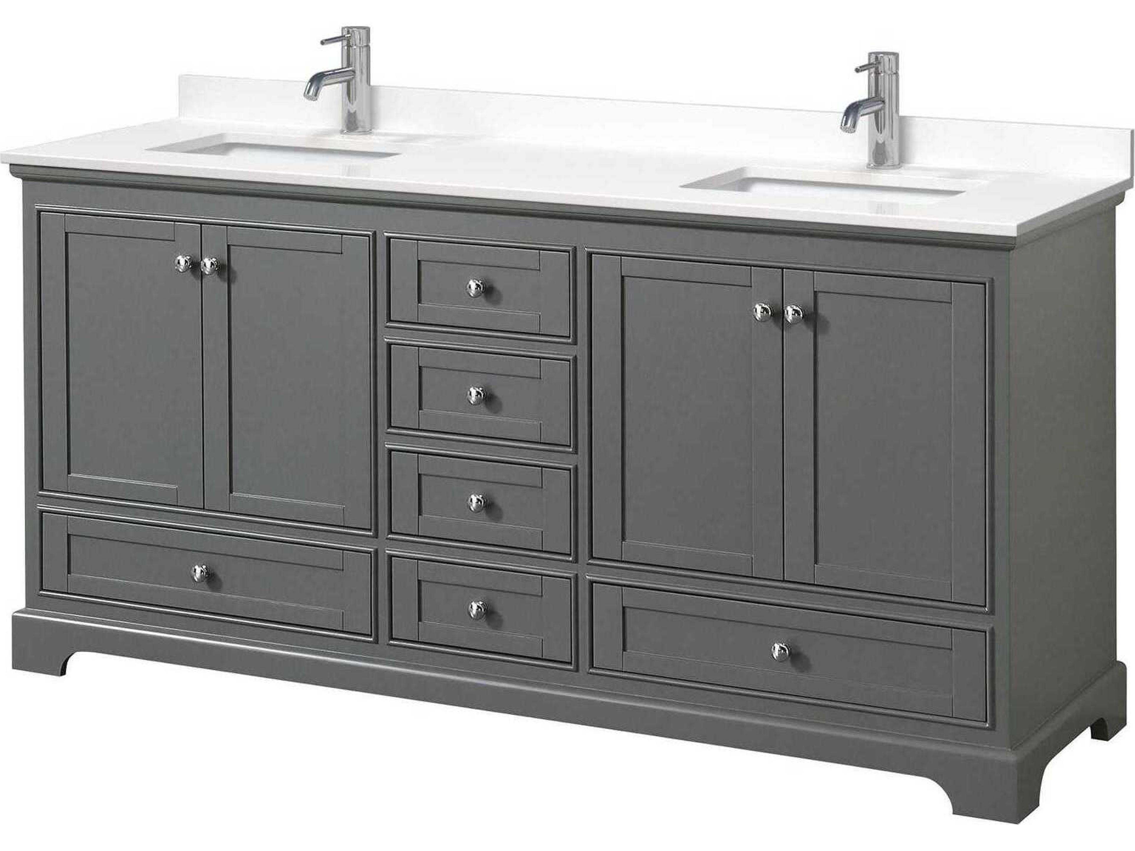 Wyndham Collection Deborah 72" Dark Gray Vanity
