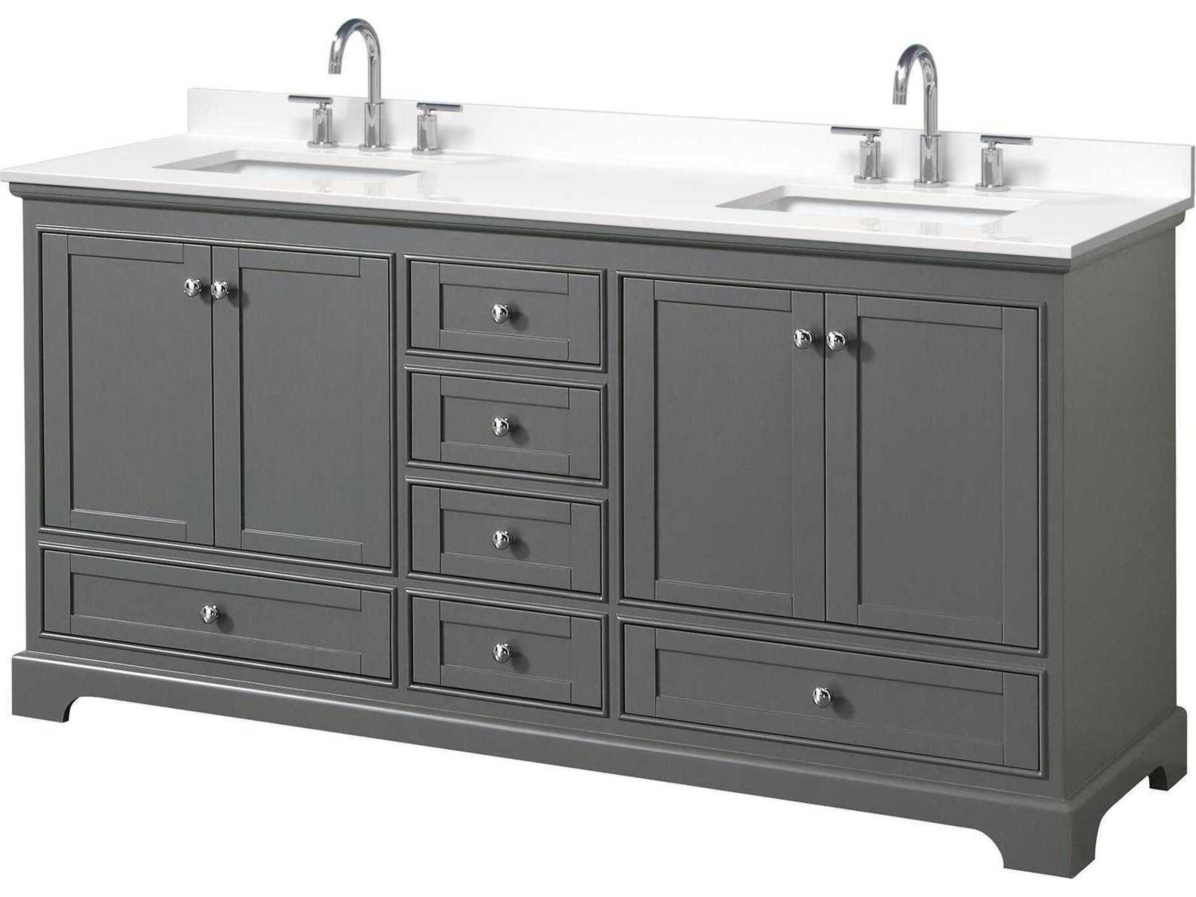 Wyndham Collection Deborah 72" Dark Gray Vanity