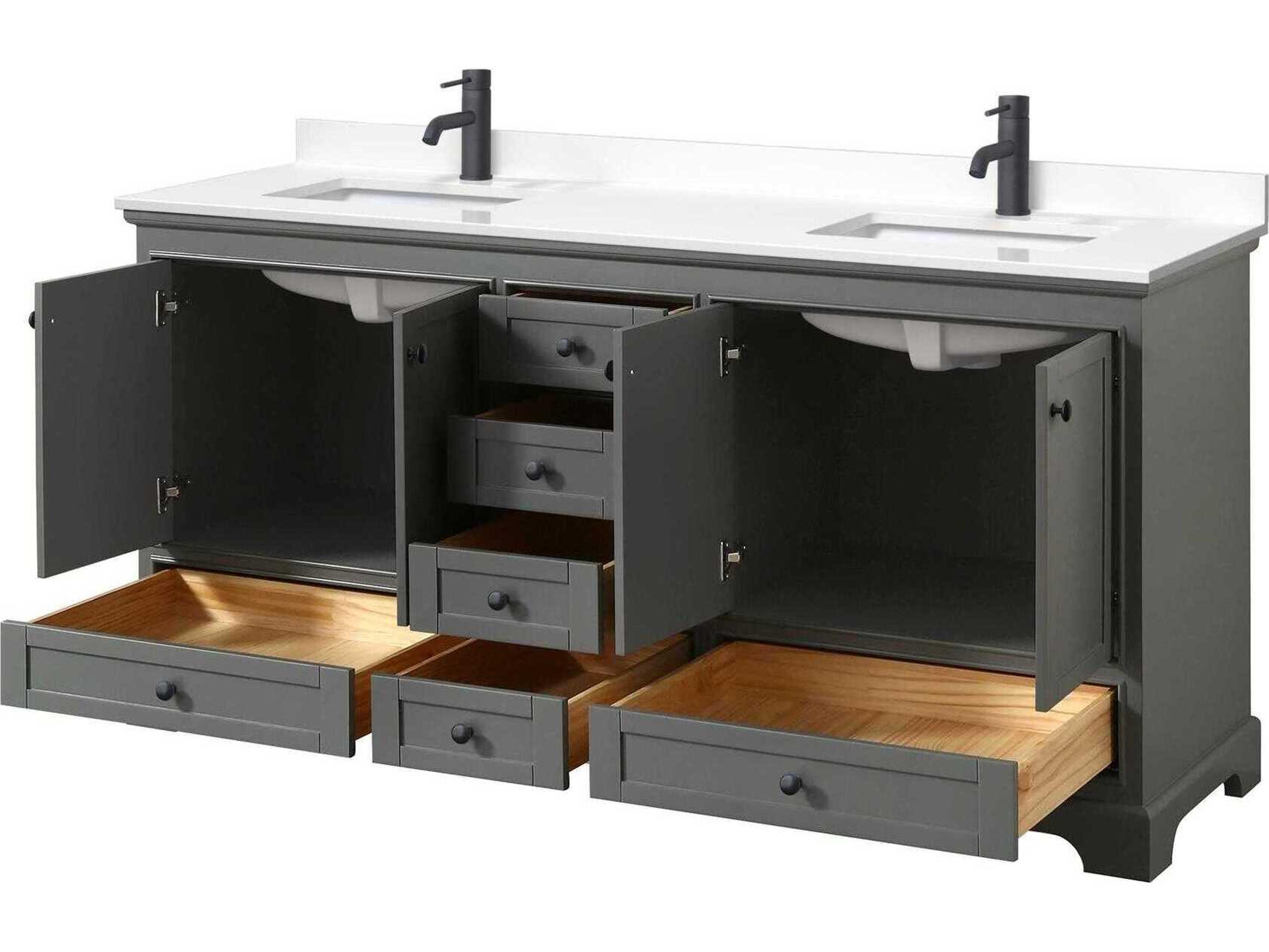 Wyndham Collection Deborah 72" Dark Gray Vanity