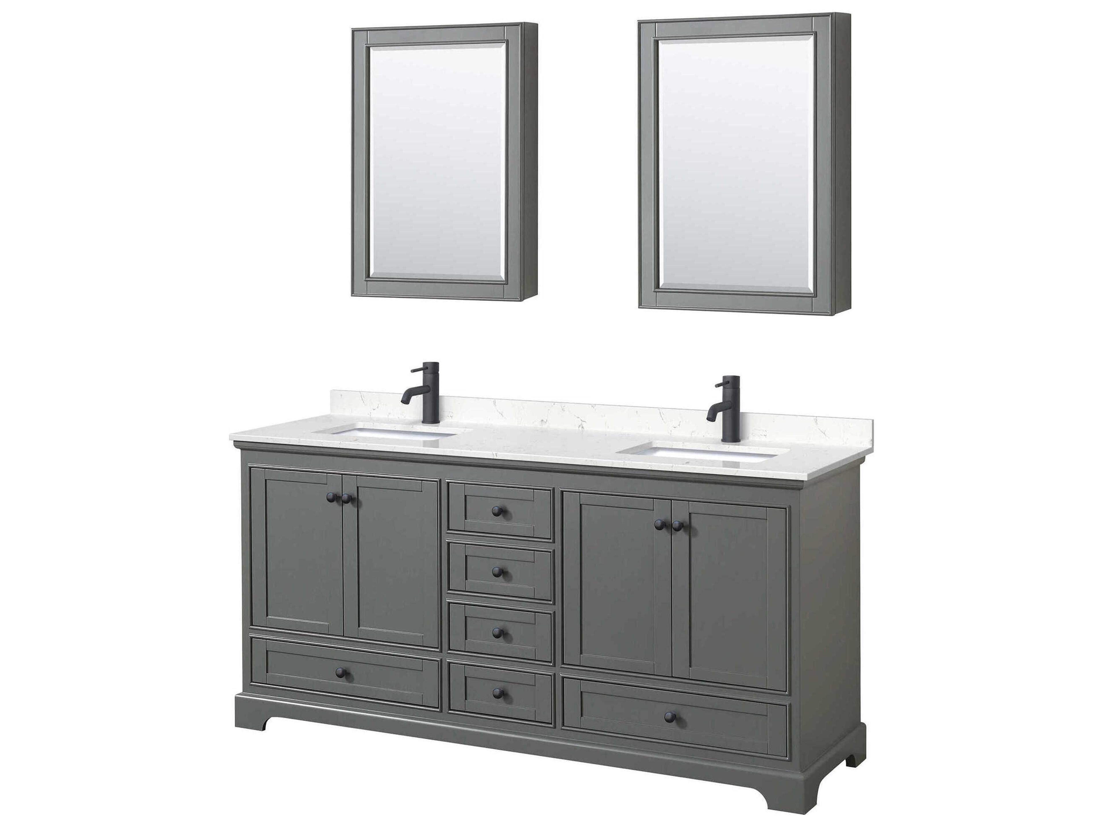 Deborah 72" Dark Gray Vanity with Medicine Cabinet