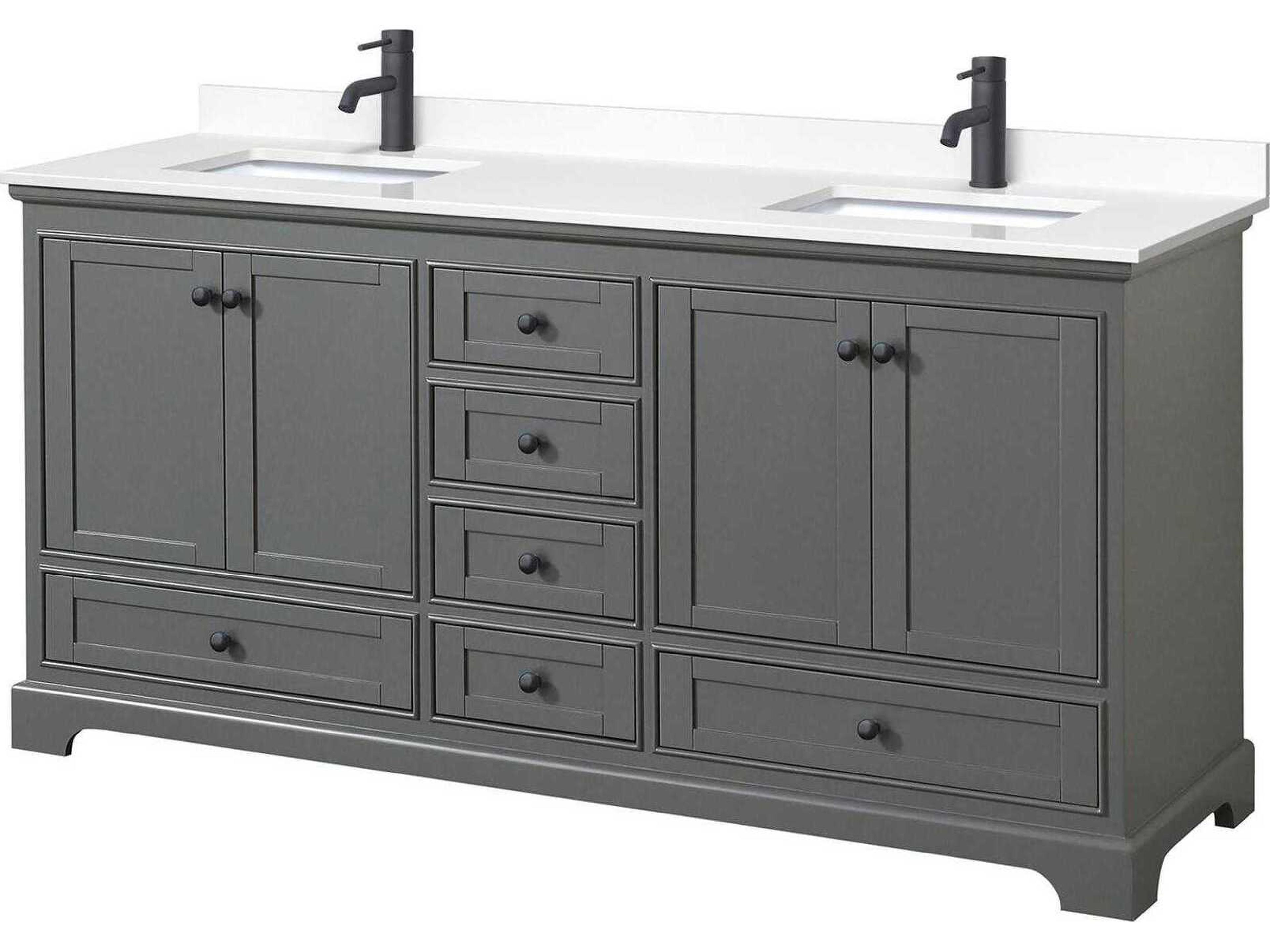 Wyndham Collection Deborah 72" Dark Gray Vanity
