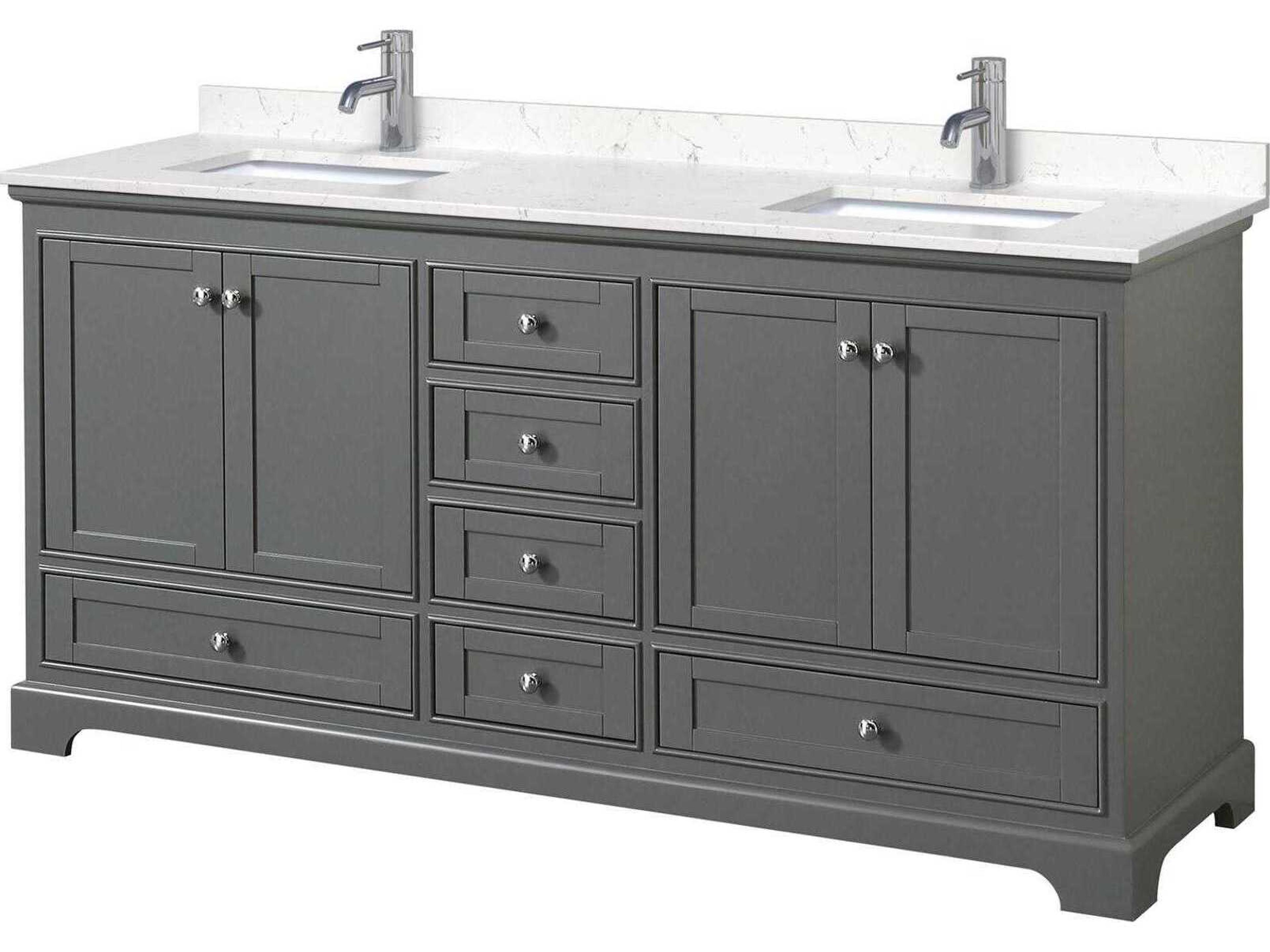 Wyndham Collection Deborah 72" Dark Gray Vanity