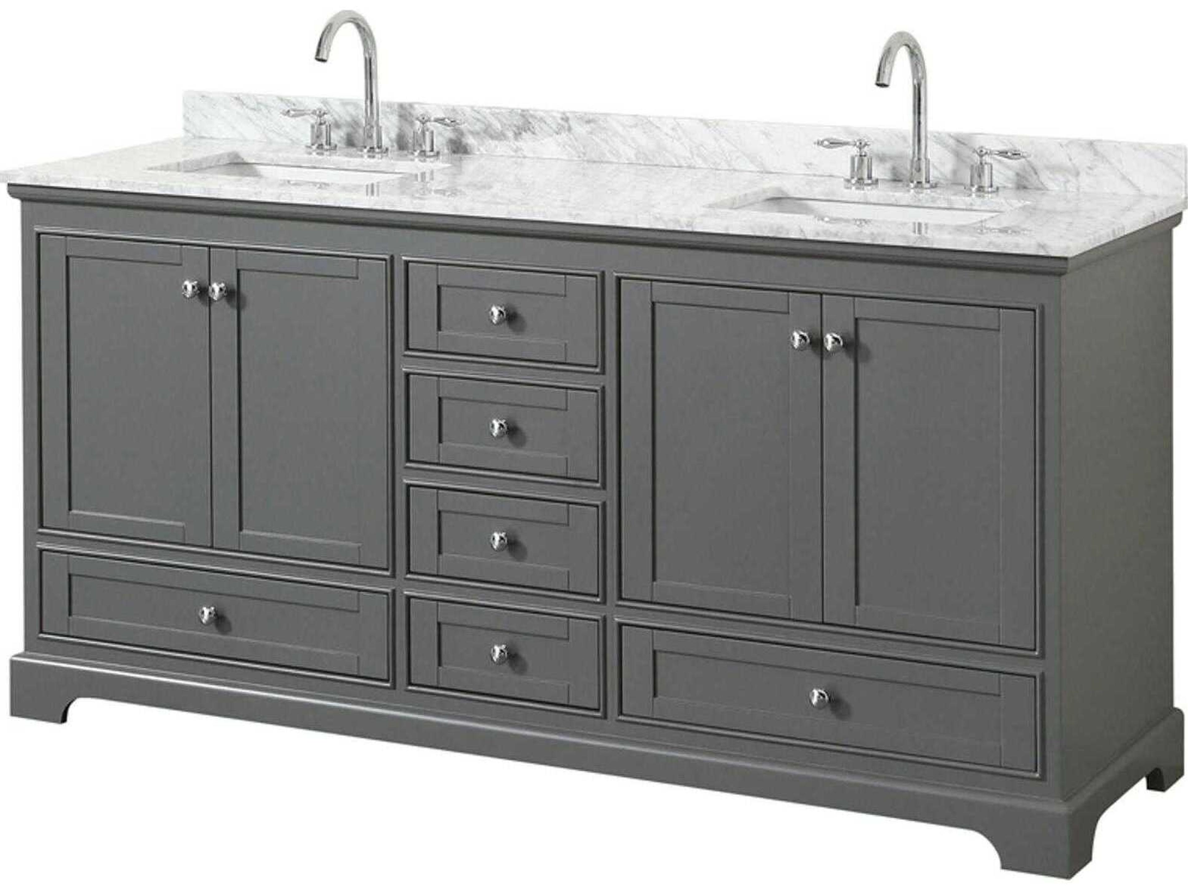 Wyndham Collection Deborah 72" Dark Gray Vanity