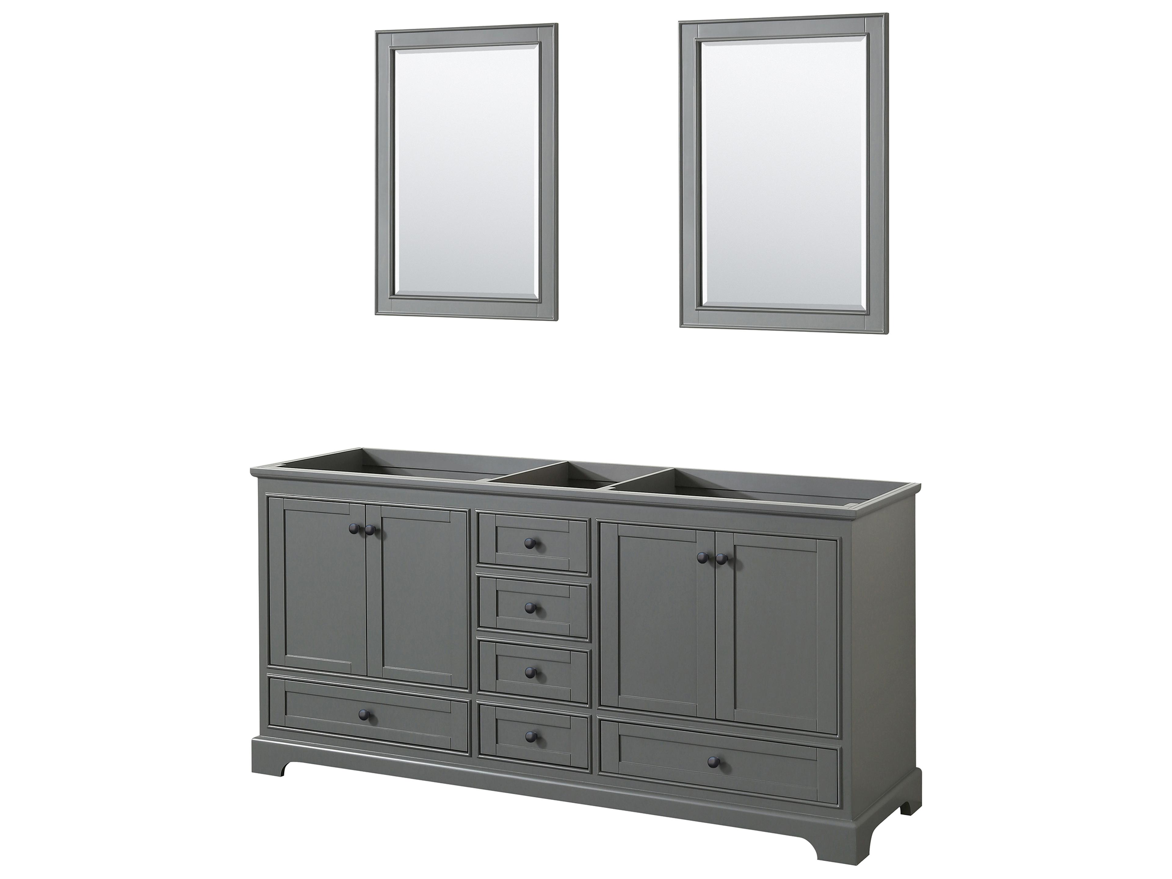 Deborah 71" Dark Gray Vanity with 24" Mirror