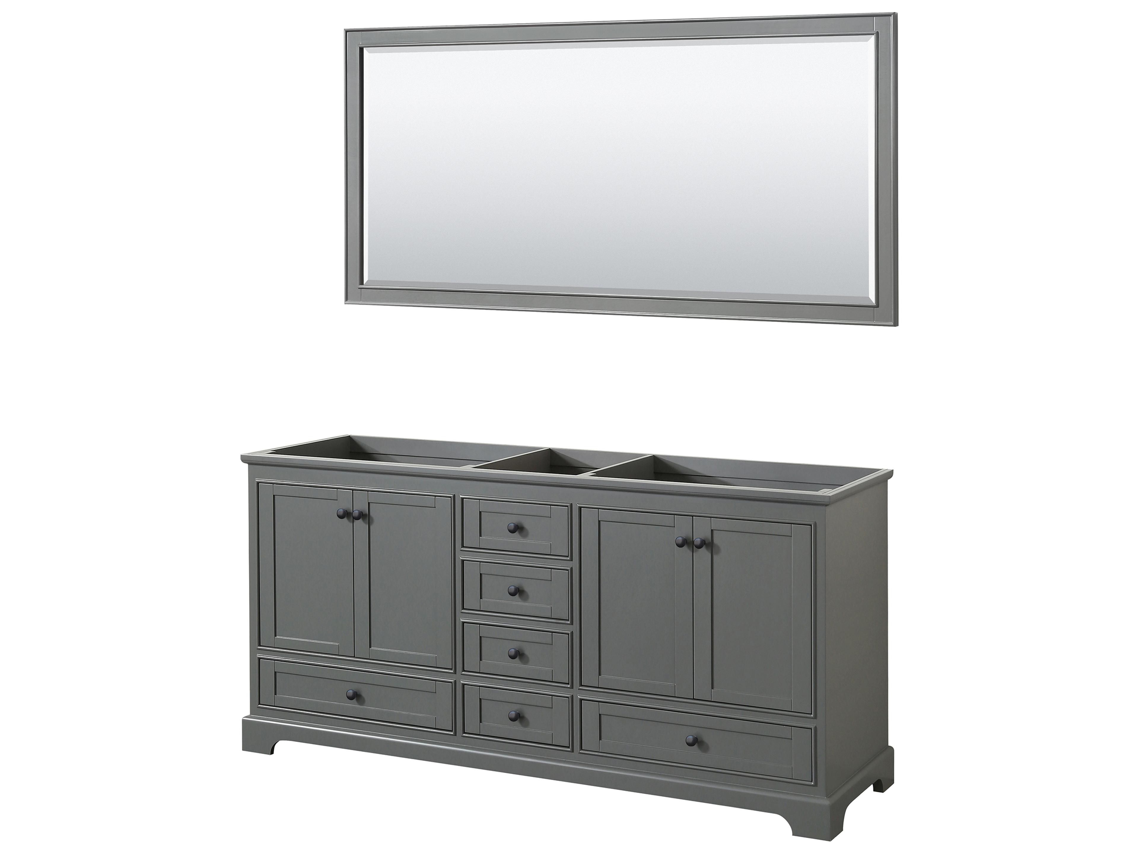 Deborah 71" Dark Gray Vanity with 70" Mirror