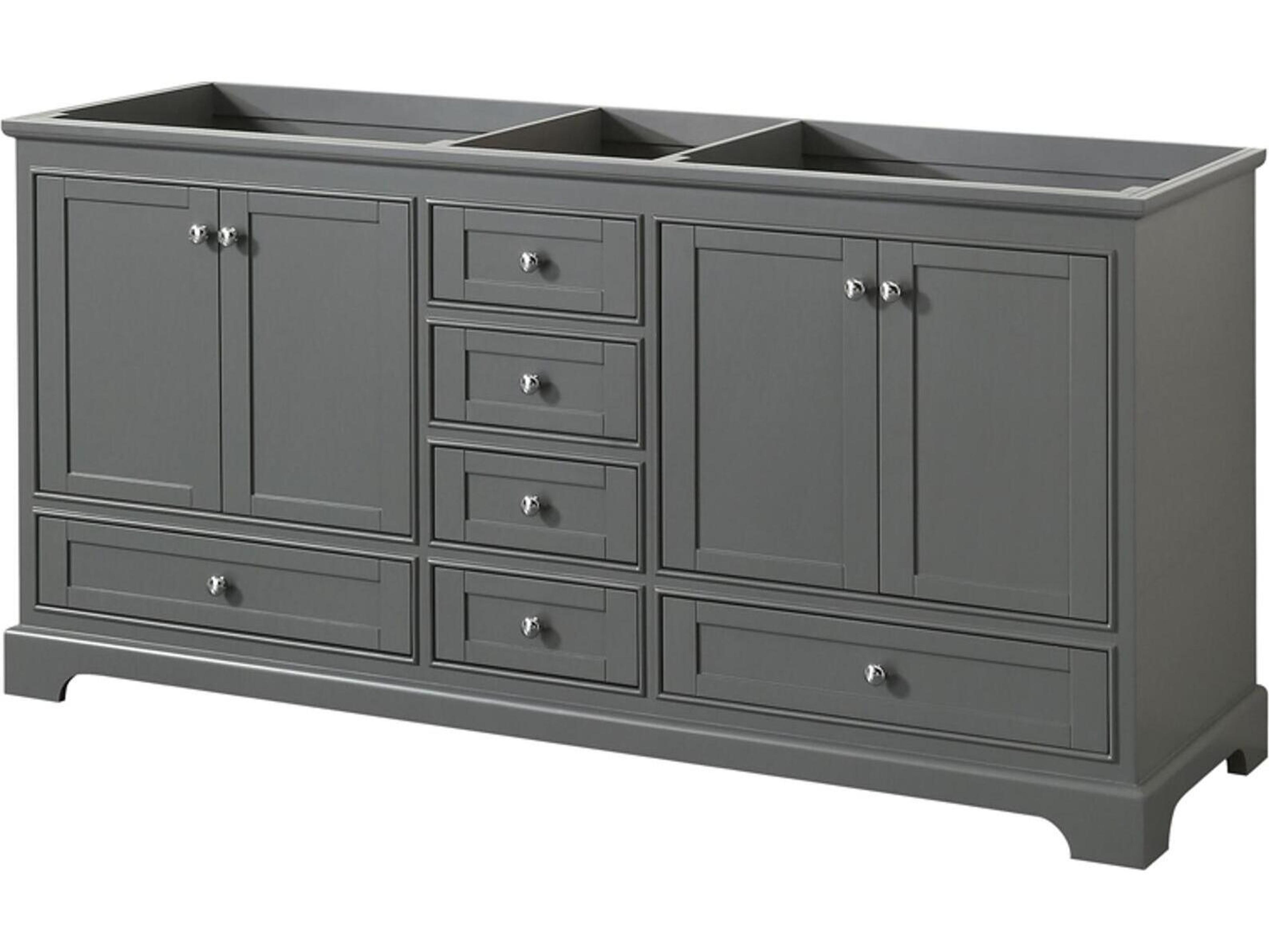 Wyndham Collection Deborah 71" Dark Gray Vanity