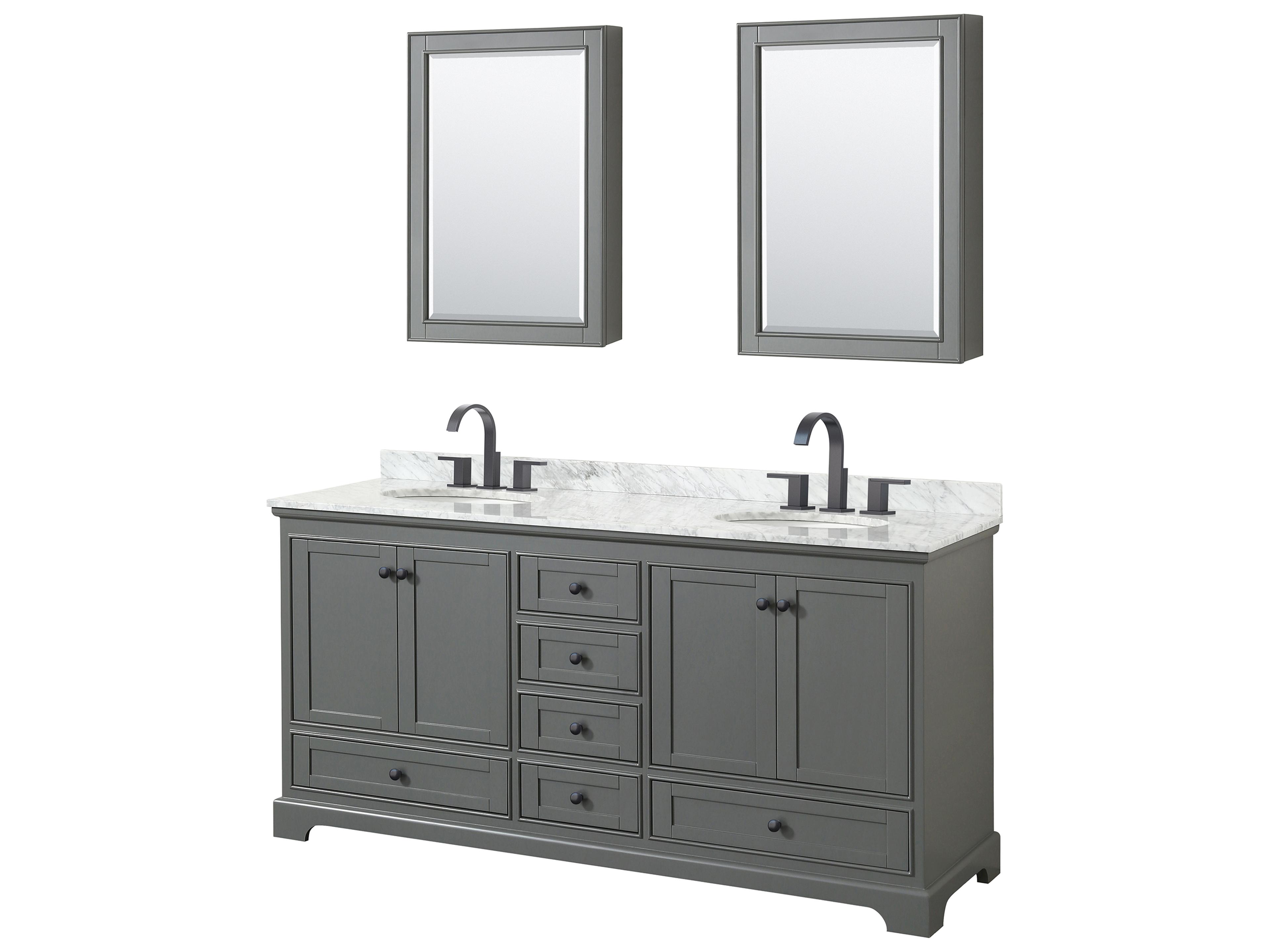 Deborah 72" Dark Gray Vanity with Medicine Cabinet