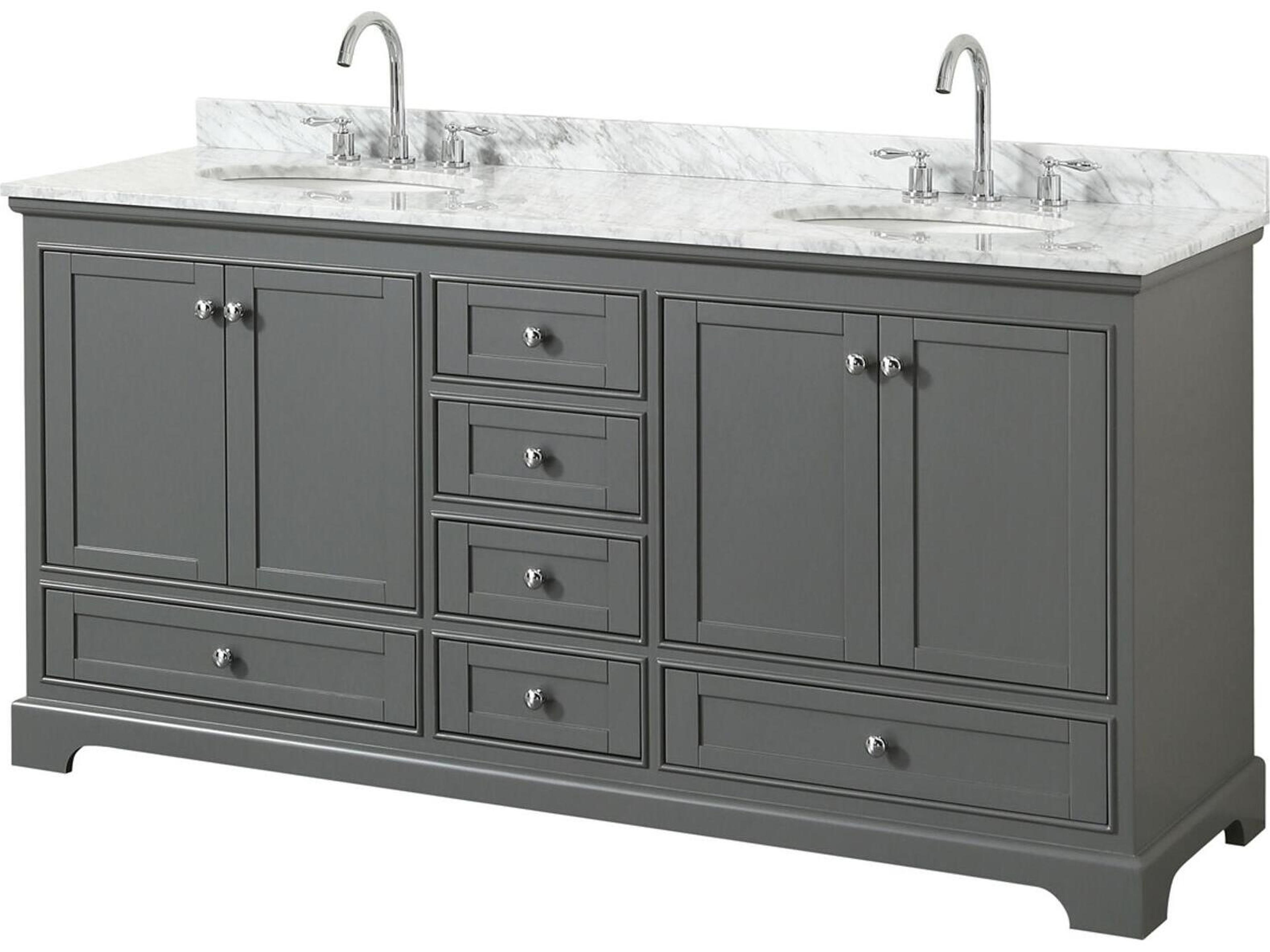 Wyndham Collection Deborah 72" Dark Gray Vanity