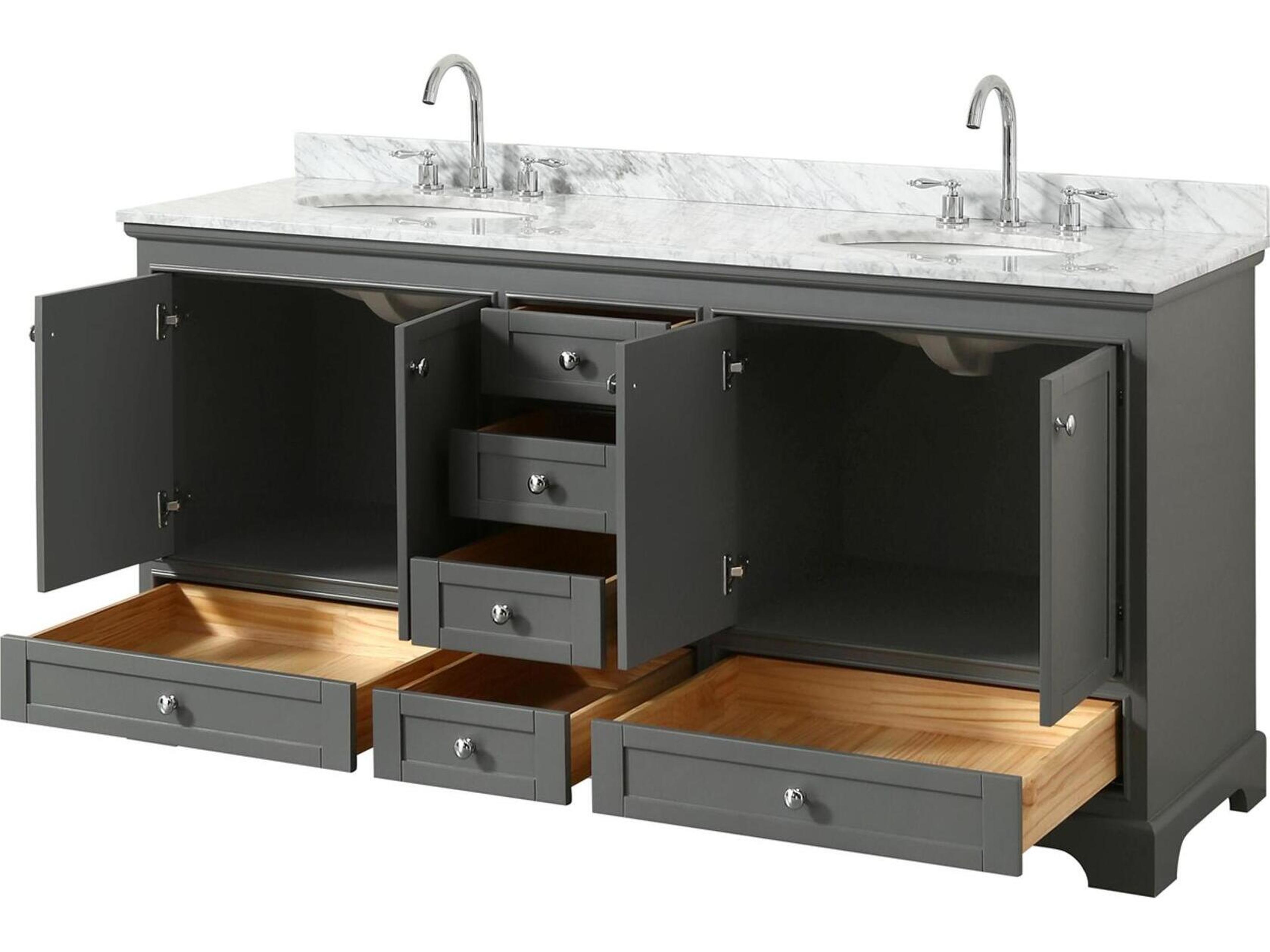 Wyndham Collection Deborah 72" Dark Gray Vanity