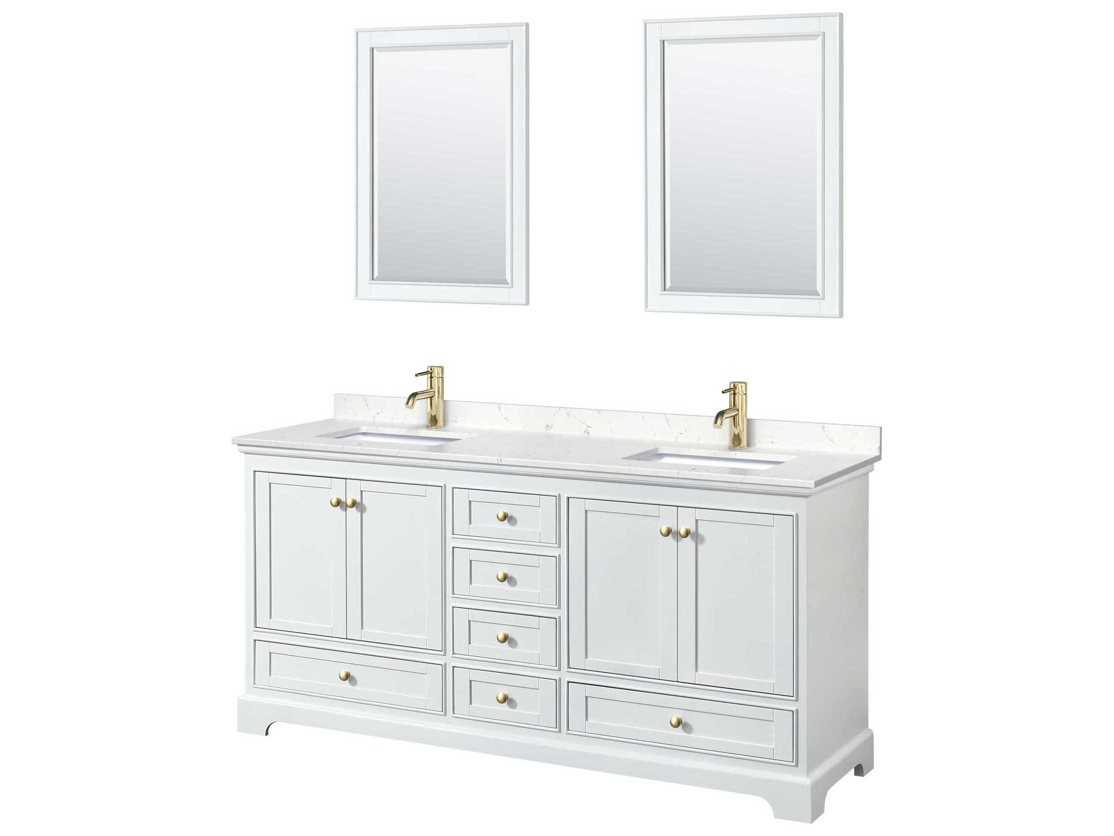 Wyndham Collection Deborah 72" White Vanity with 24" Mirror