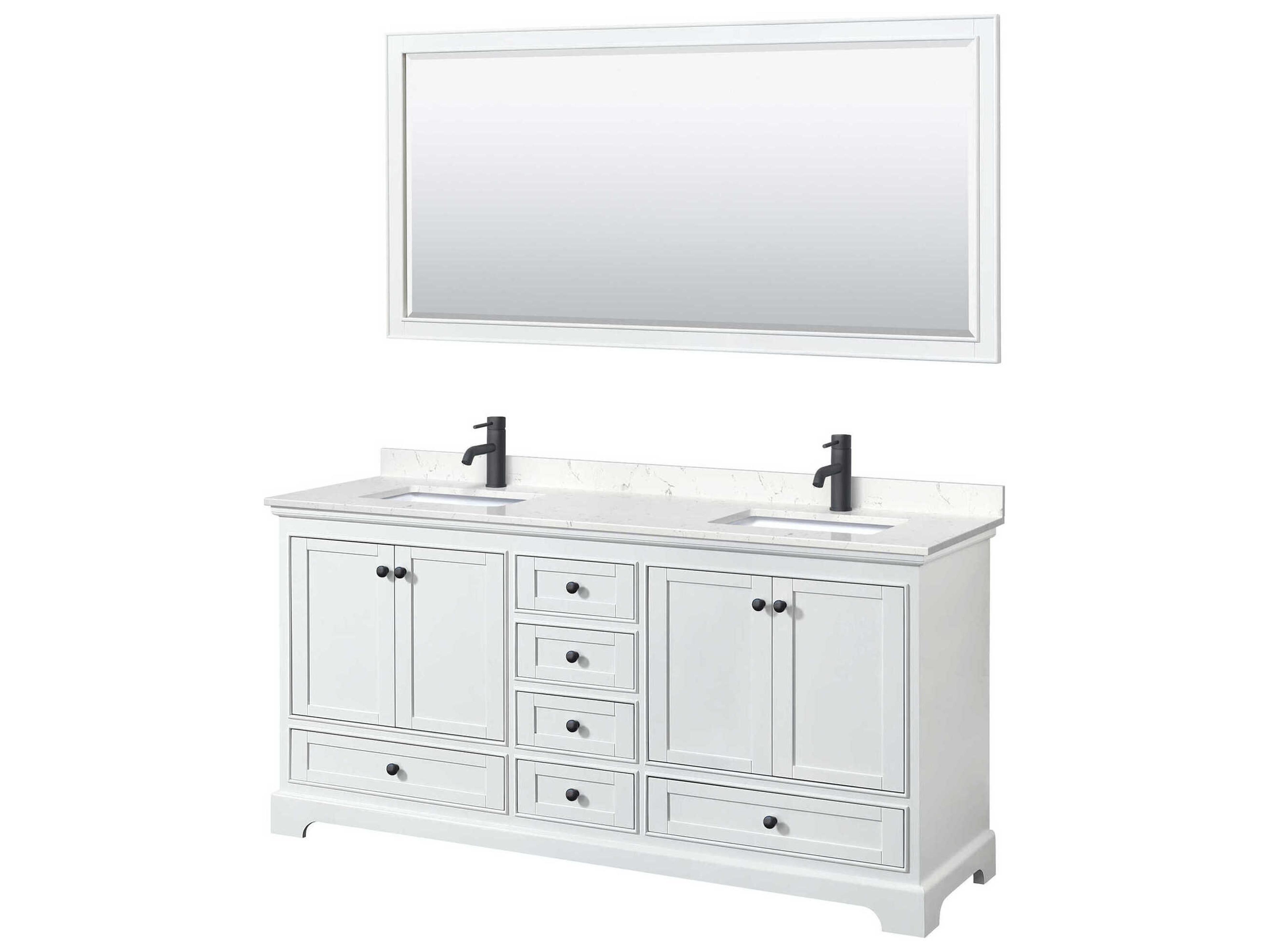 Deborah 72" White Vanity with 70" Mirror