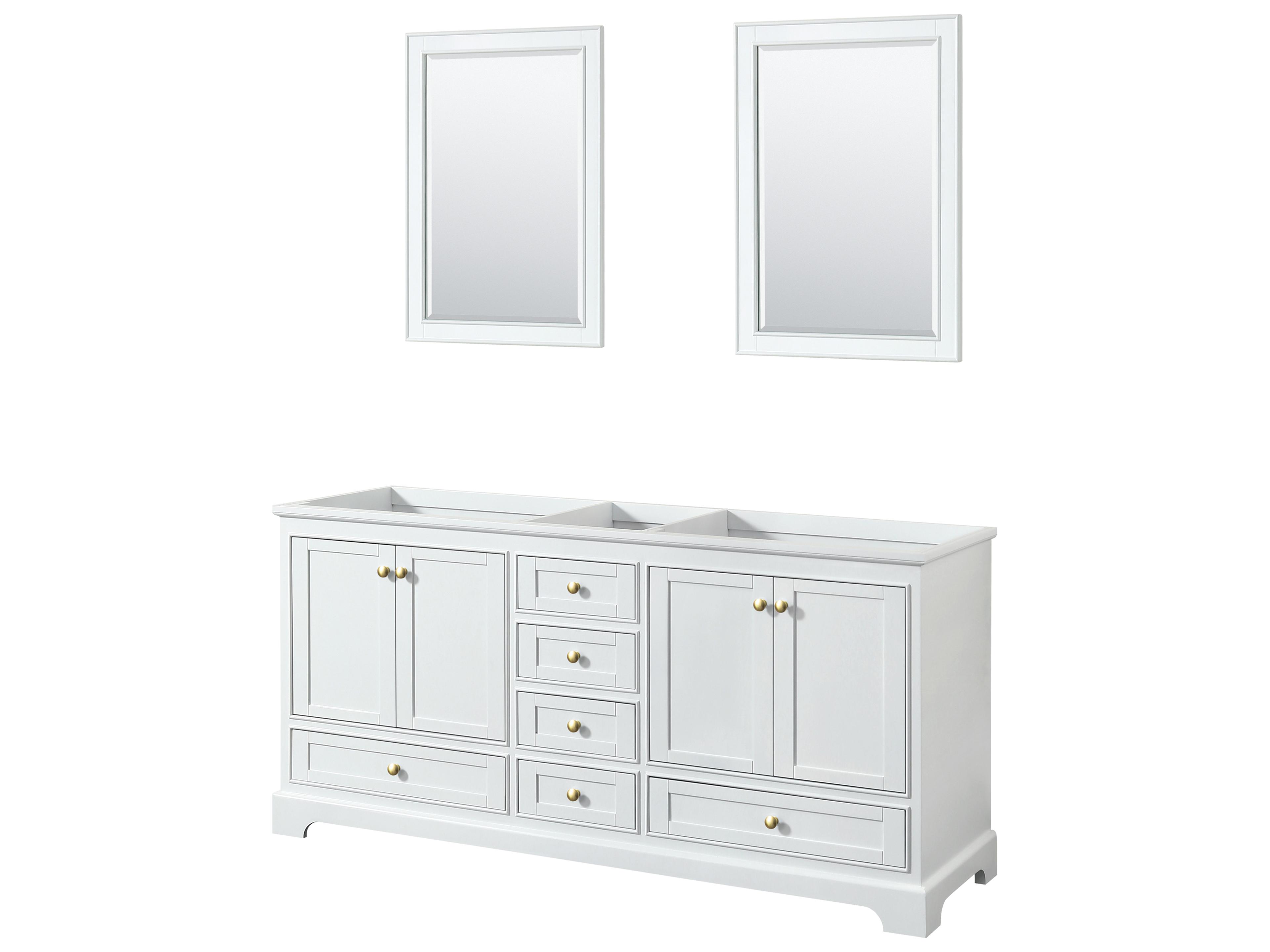 Wyndham Collection Deborah 71" White Vanity with 24" Mirror
