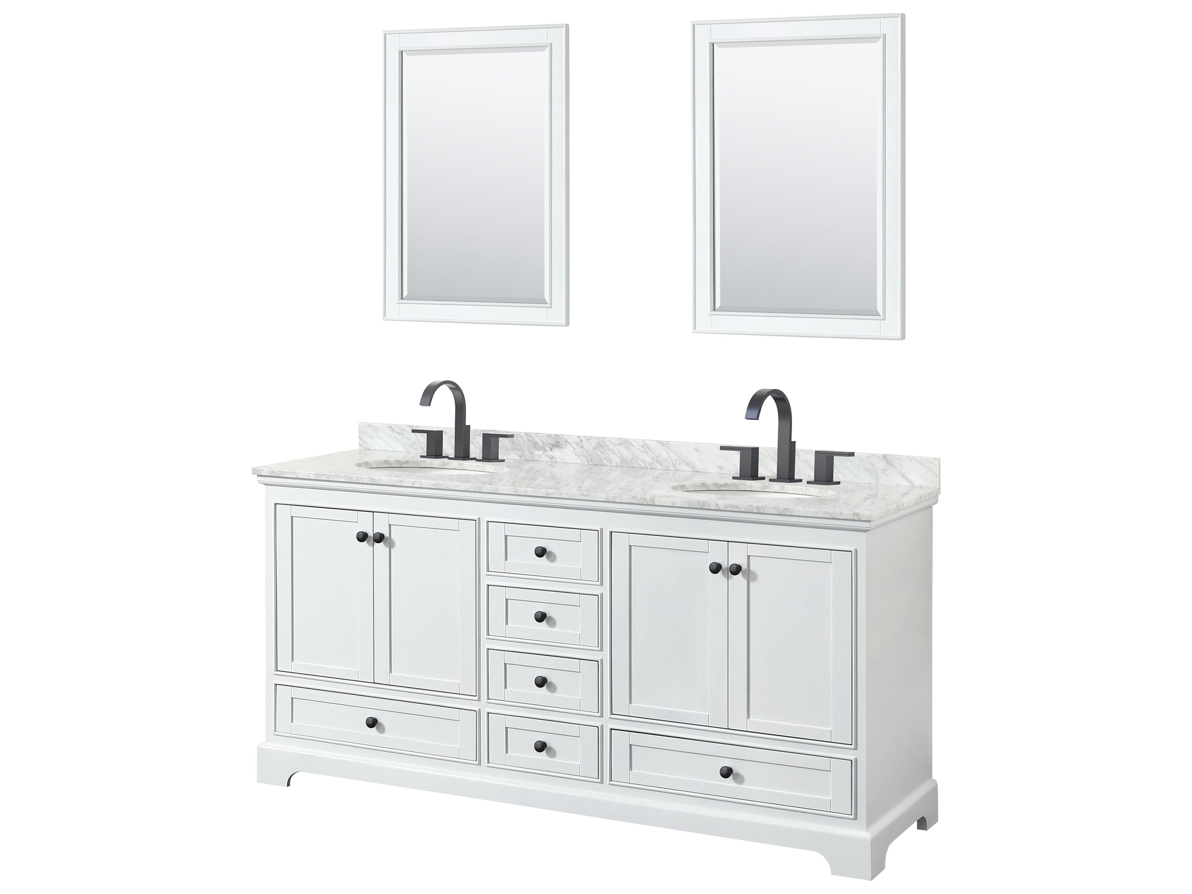 Deborah 72" White Vanity with 24" Mirror