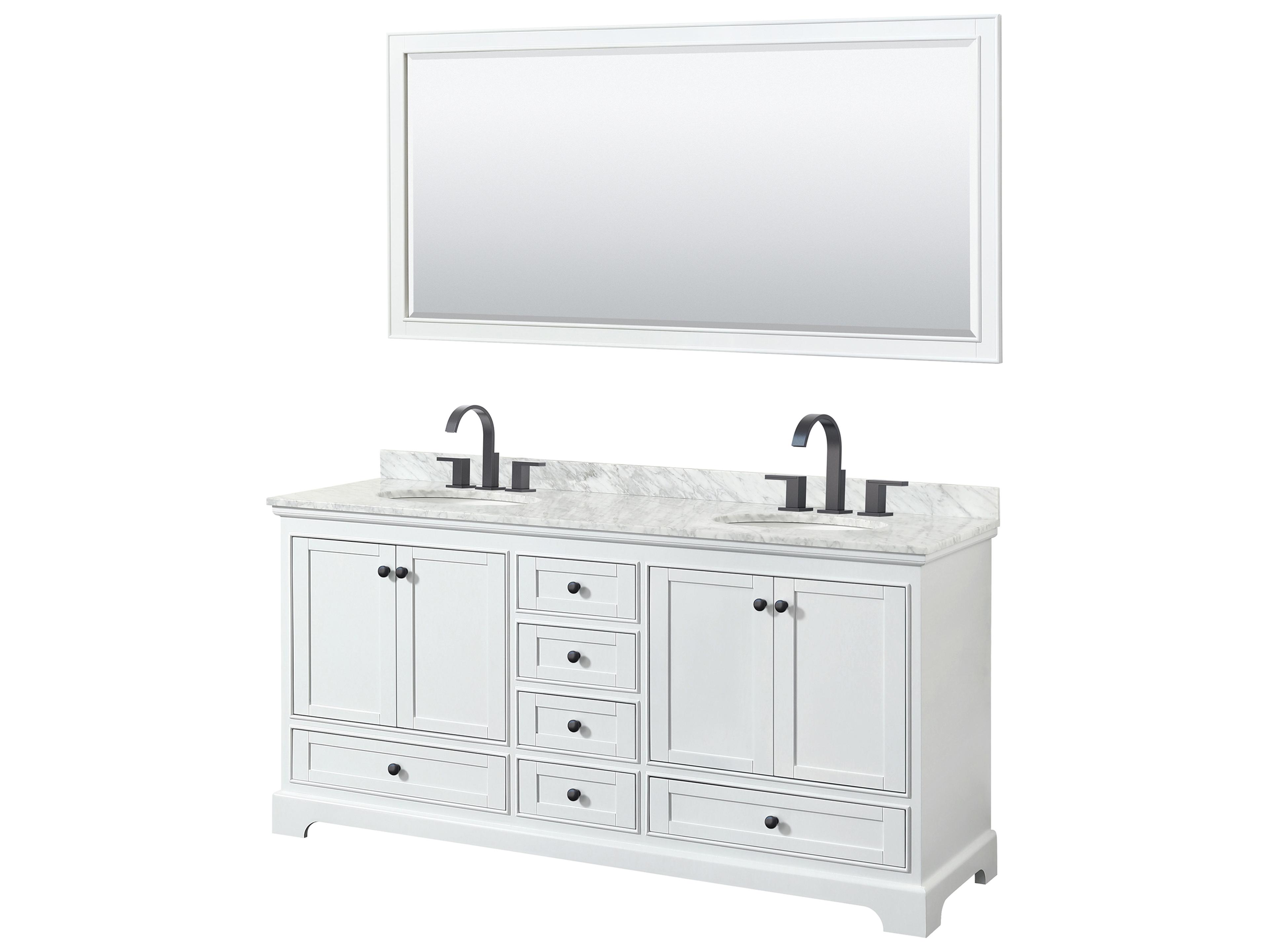 Deborah 72" White Vanity with 70" Mirror
