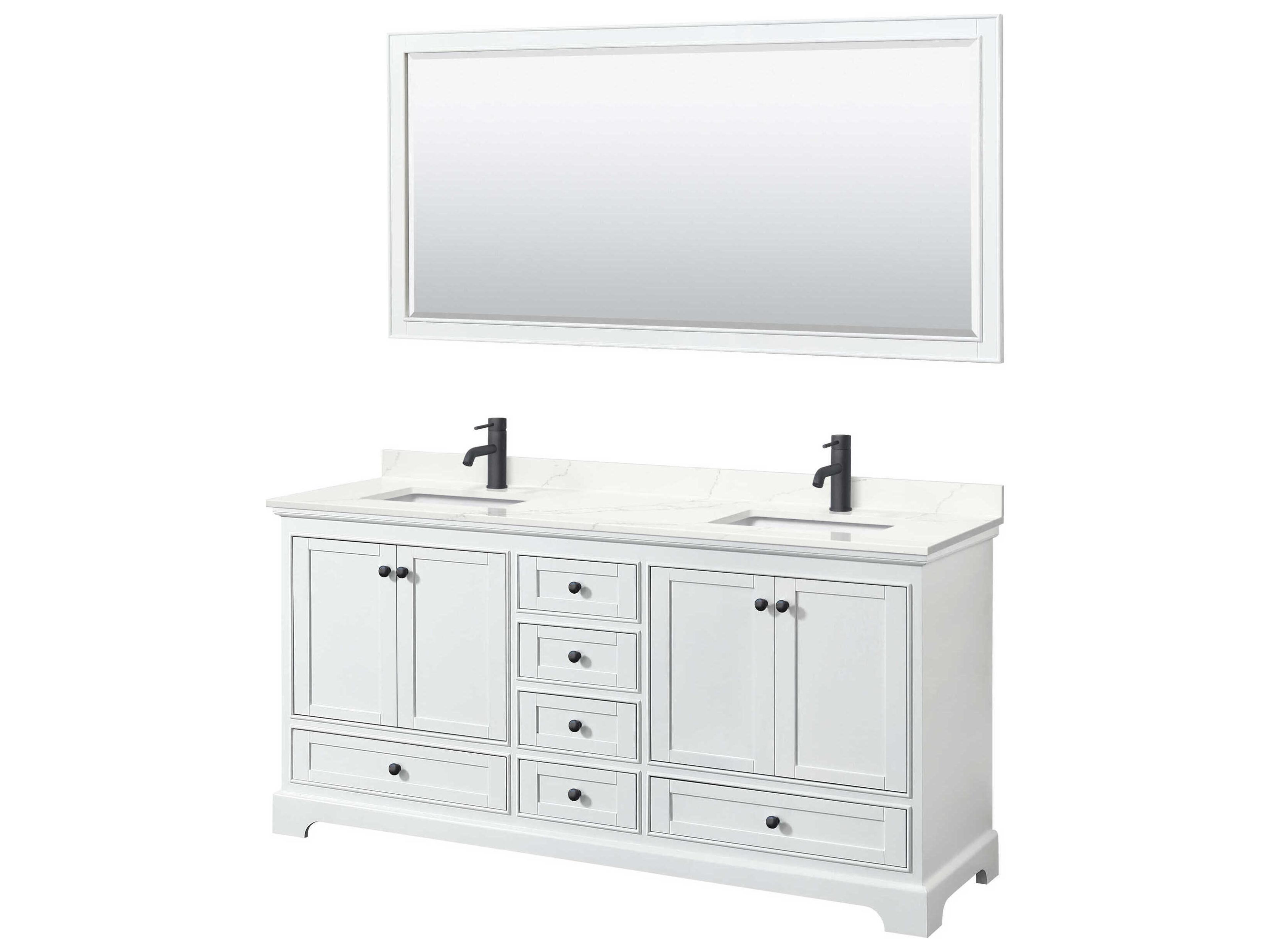 Deborah 72" White Vanity with 70" Mirror