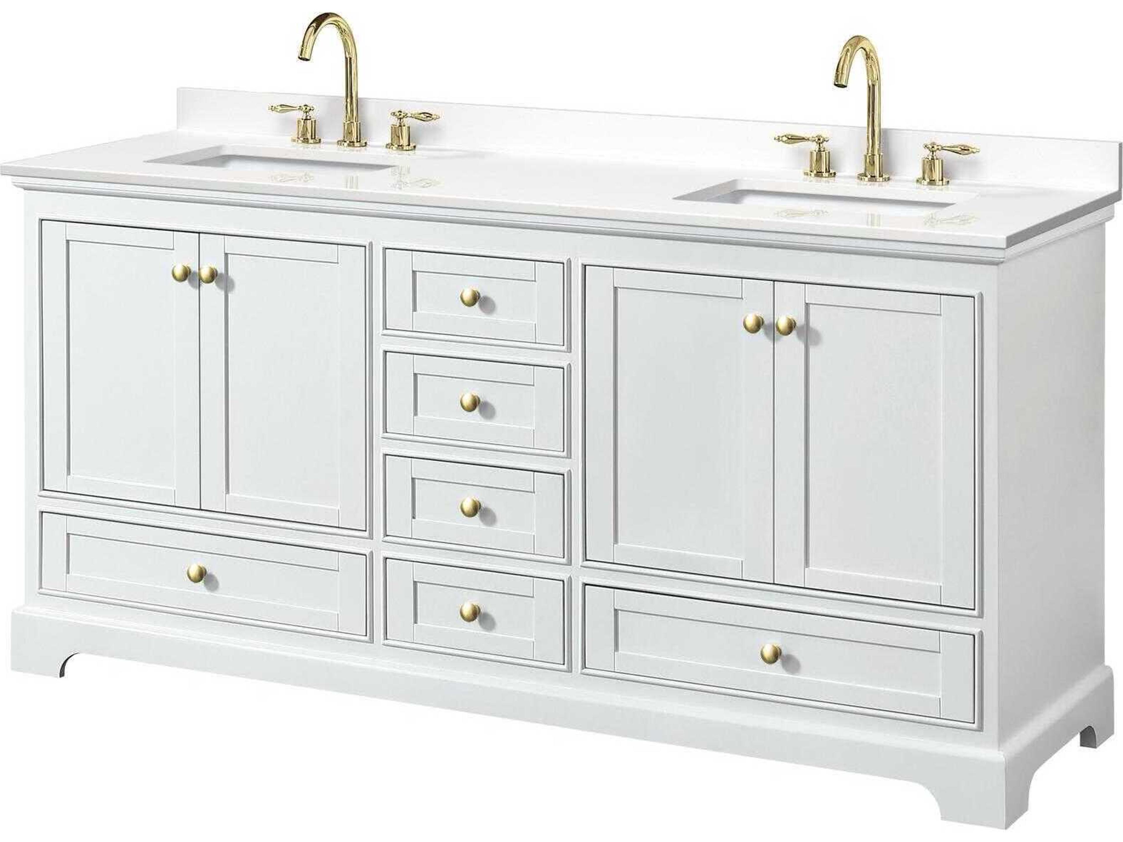 Wyndham Collection Deborah 72" White Vanity