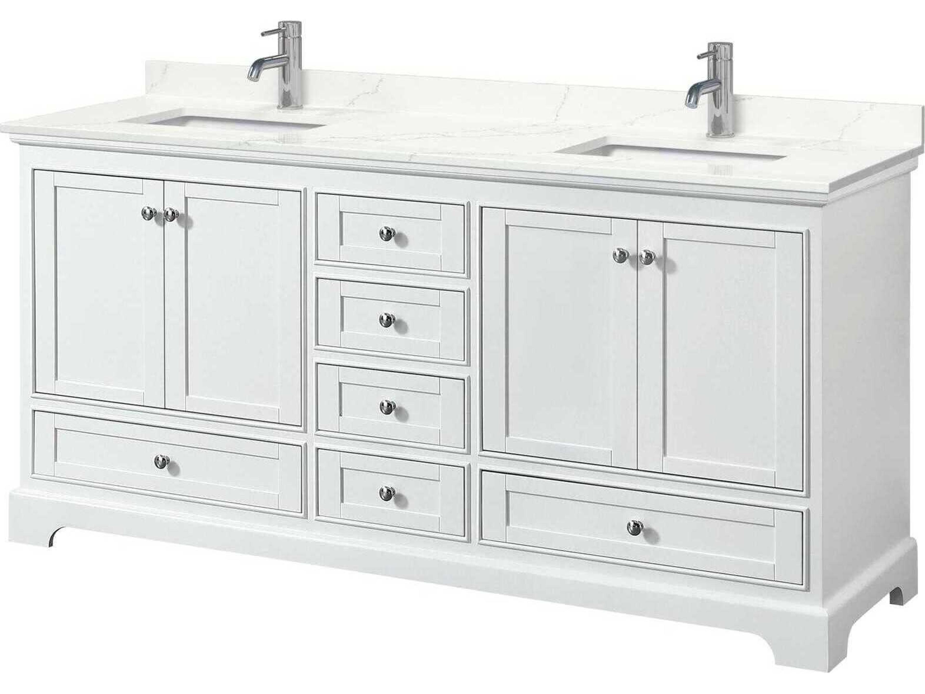 Wyndham Collection Deborah 72" White Vanity