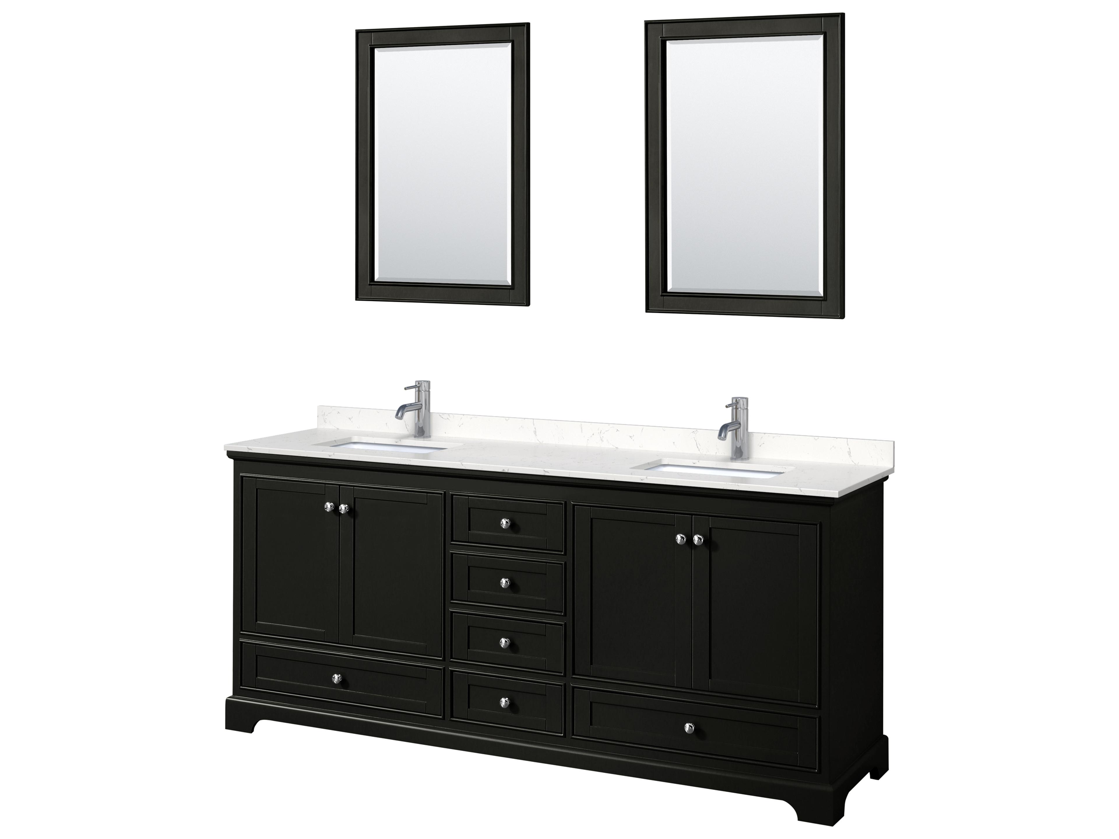 Deborah 80" Dark Espresso Vanity with 24" Mirror