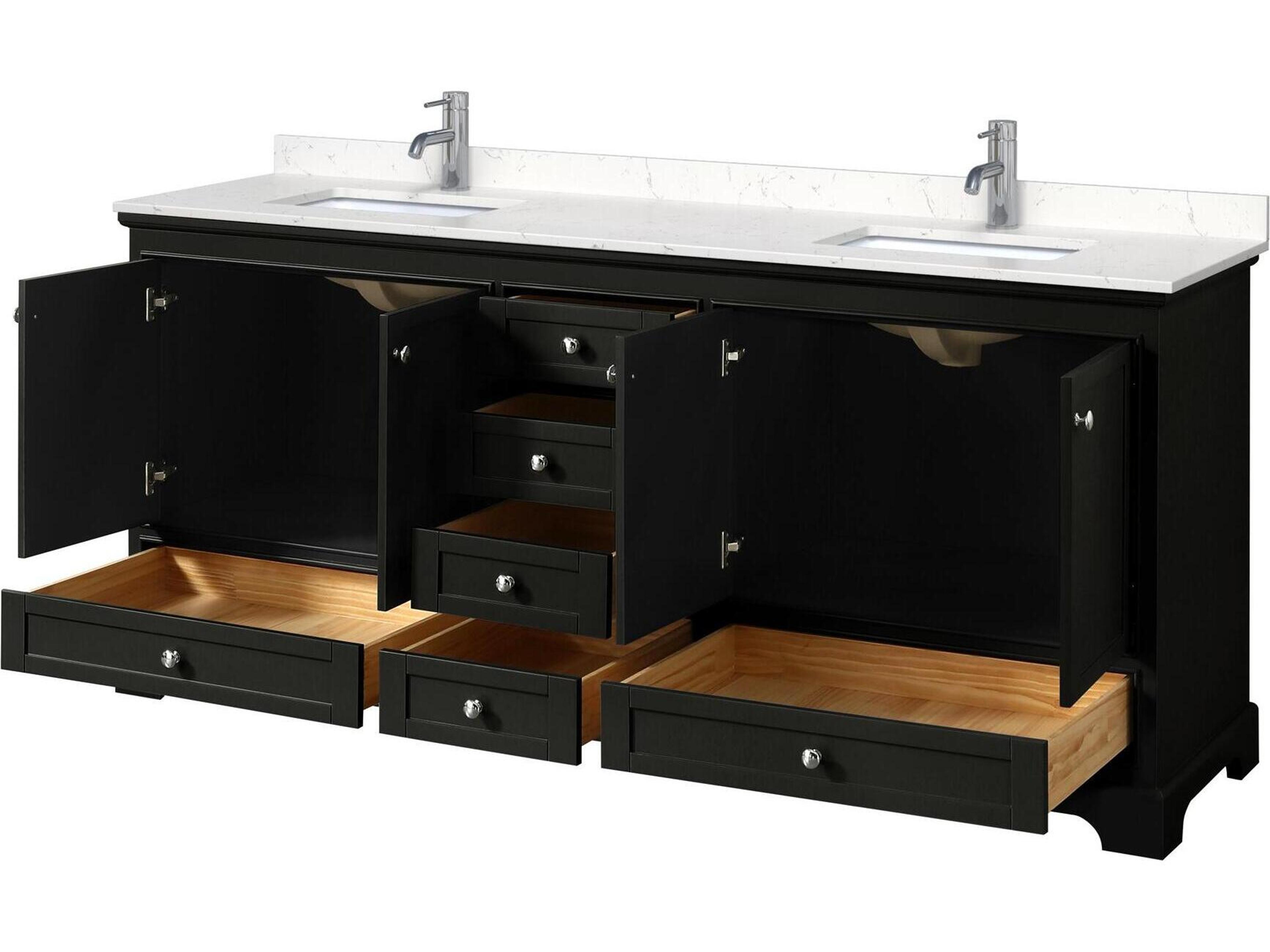 Wyndham Collection Deborah 80" Dark Espresso Vanity