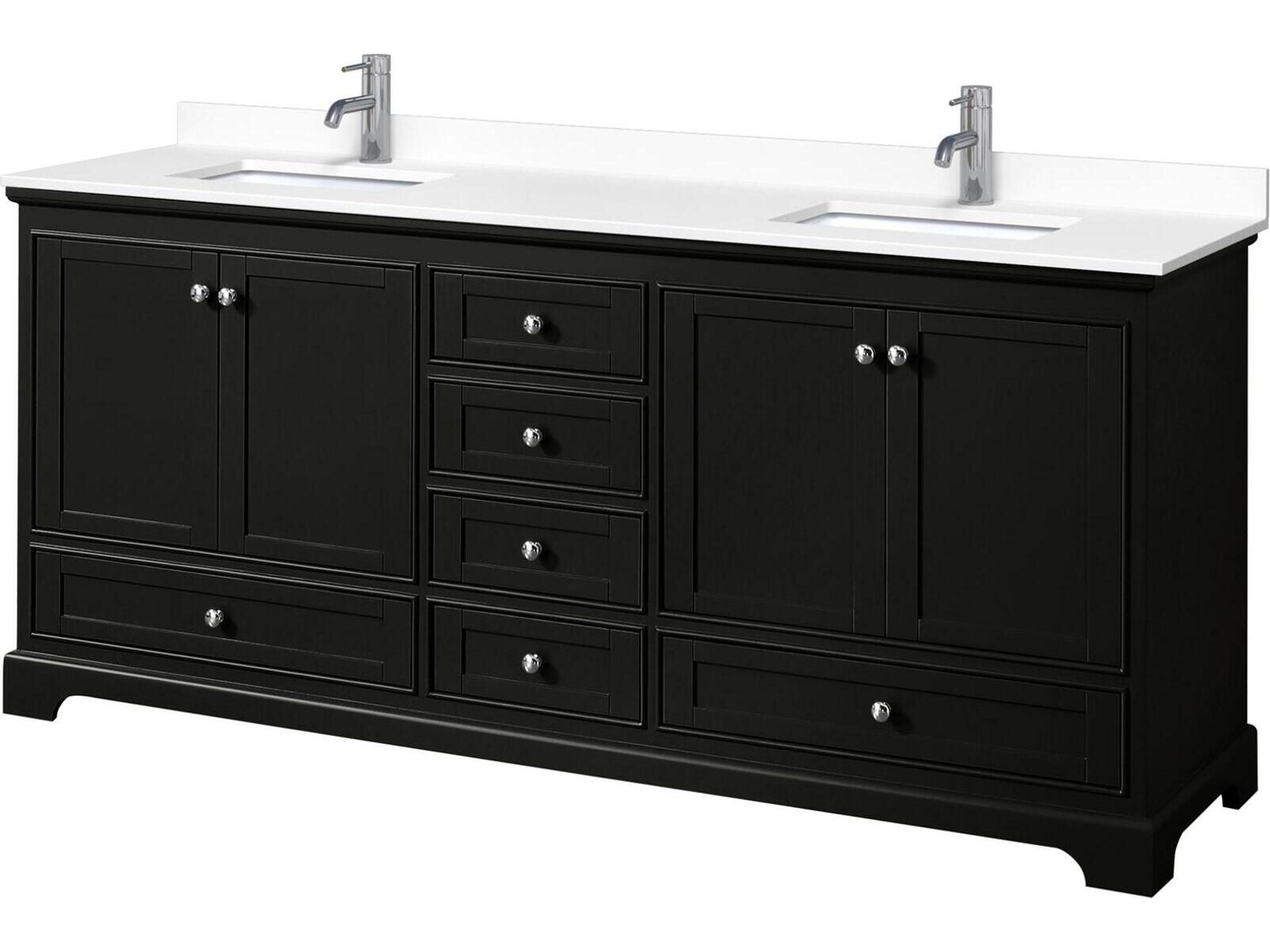 Wyndham Collection Deborah 80" Dark Espresso Vanity