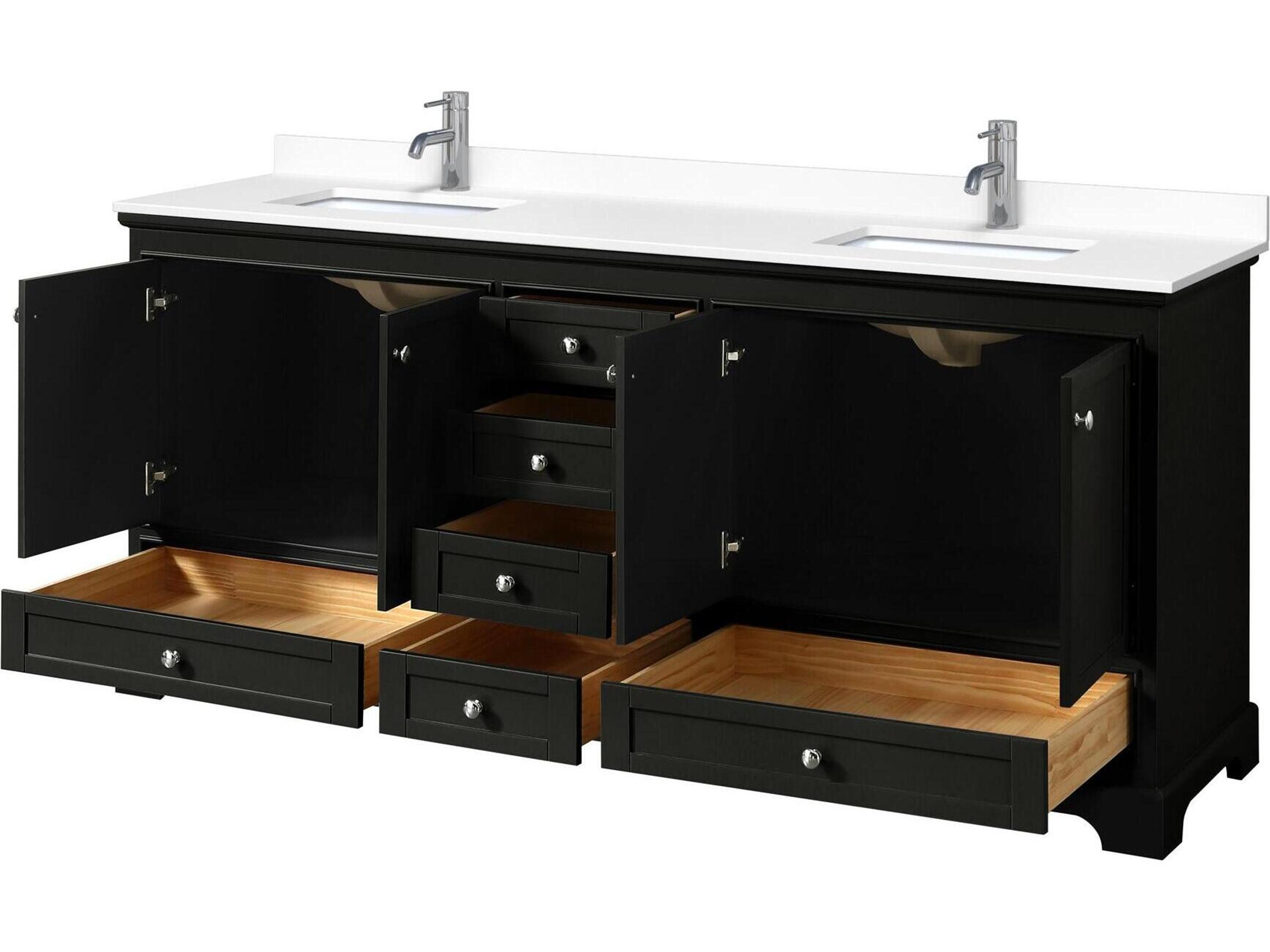 Wyndham Collection Deborah 80" Dark Espresso Vanity