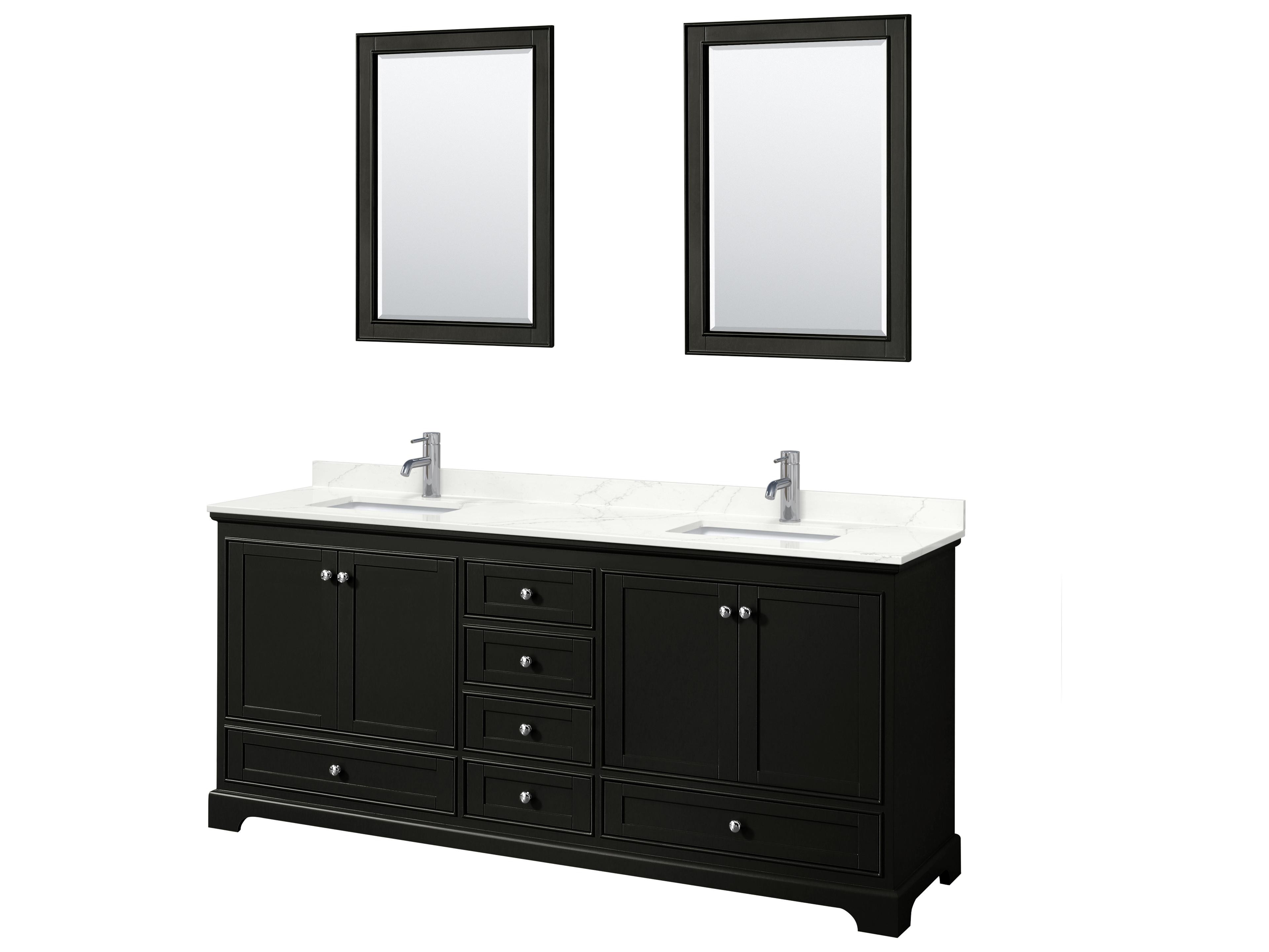 Deborah 80" Dark Espresso Vanity with 24" Mirror
