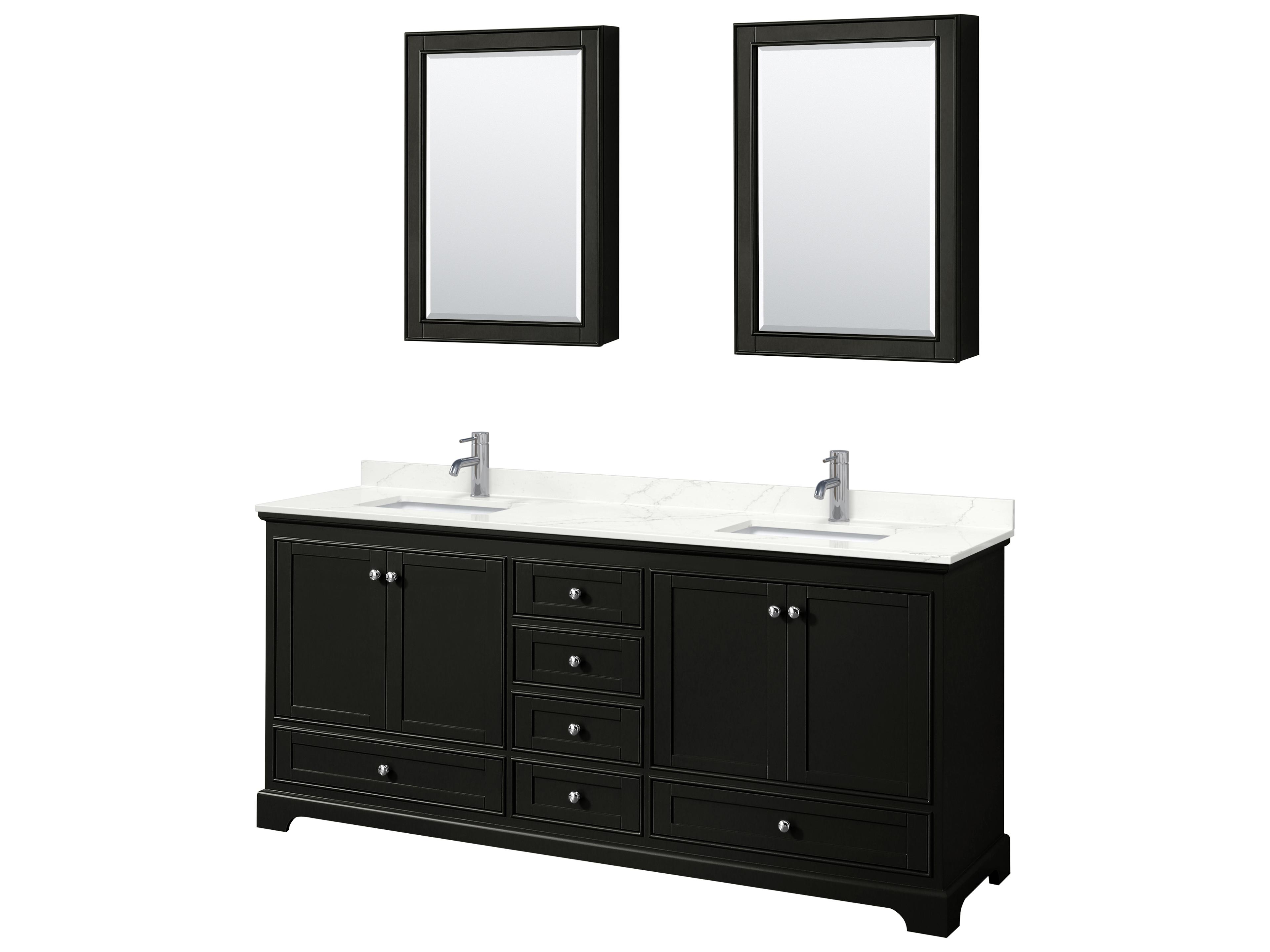 Deborah 80" Dark Espresso Vanity with Medicine Cabinet