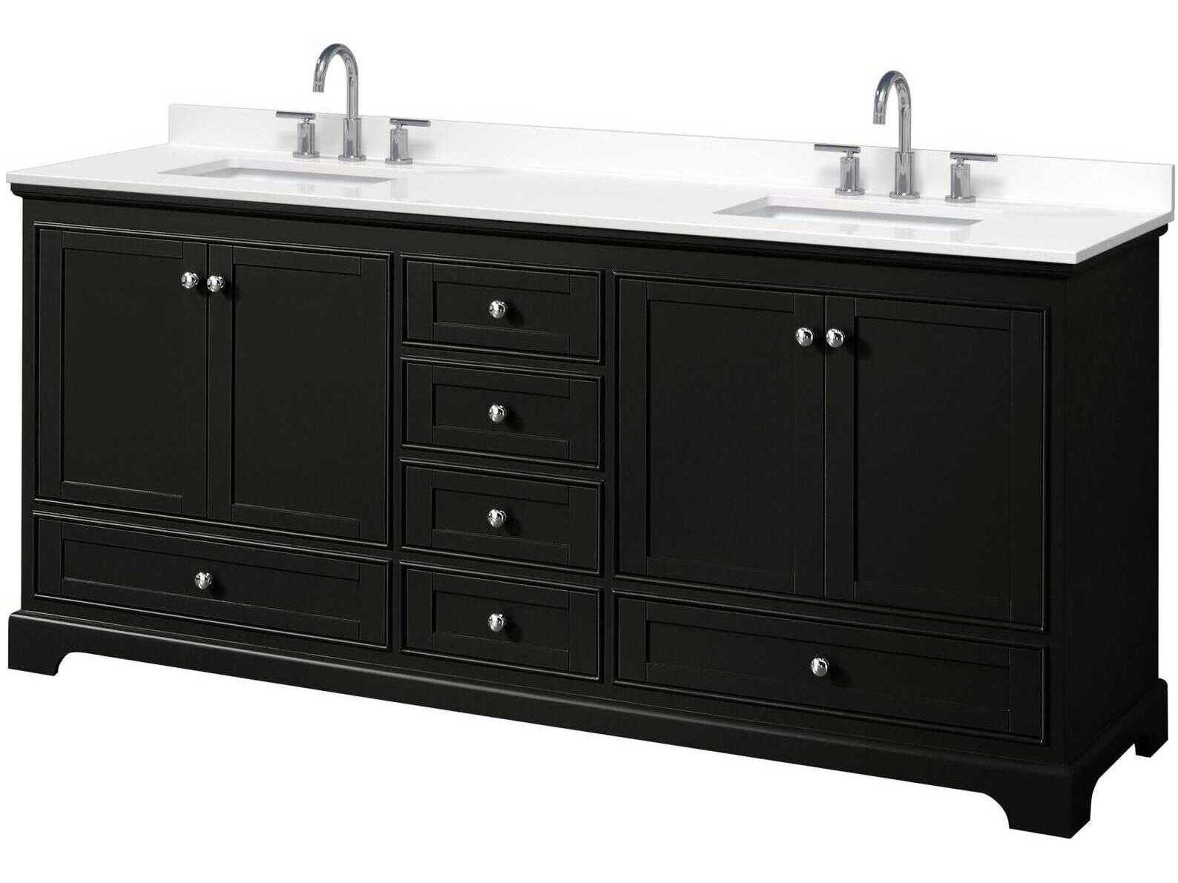 Wyndham Collection Deborah 80" Dark Espresso Vanity