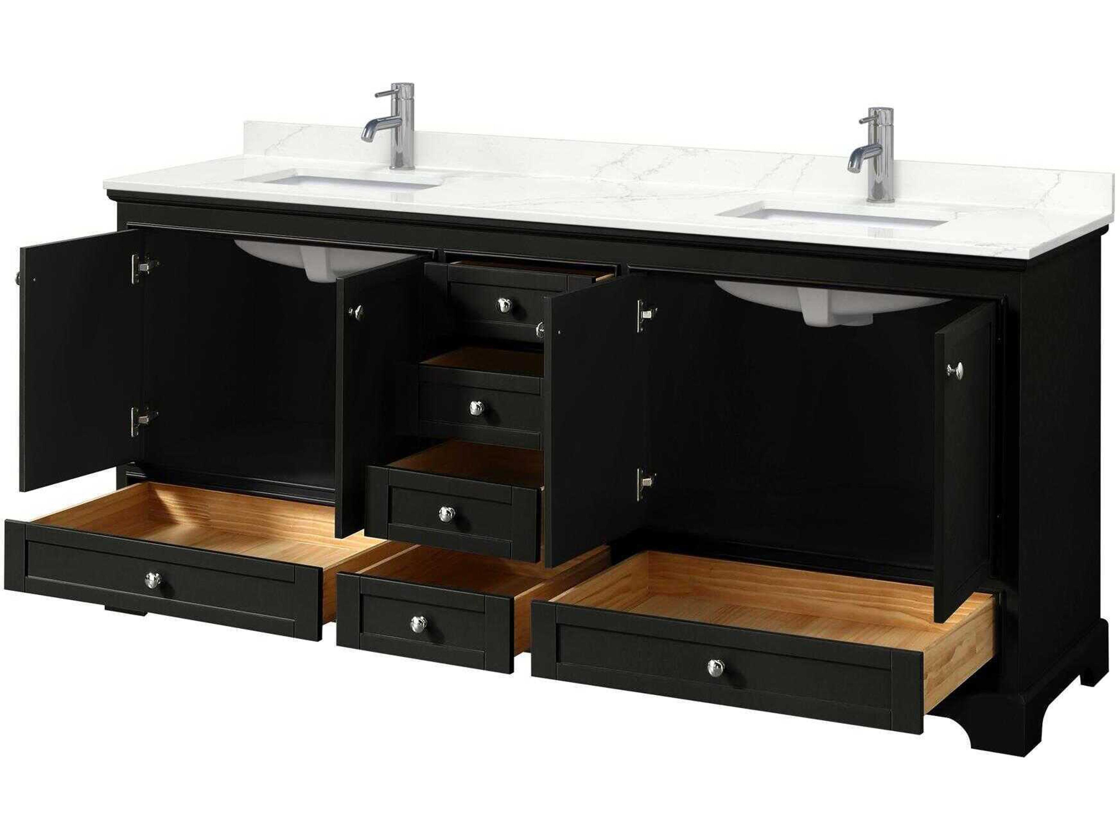 Wyndham Collection Deborah 80" Dark Espresso Vanity