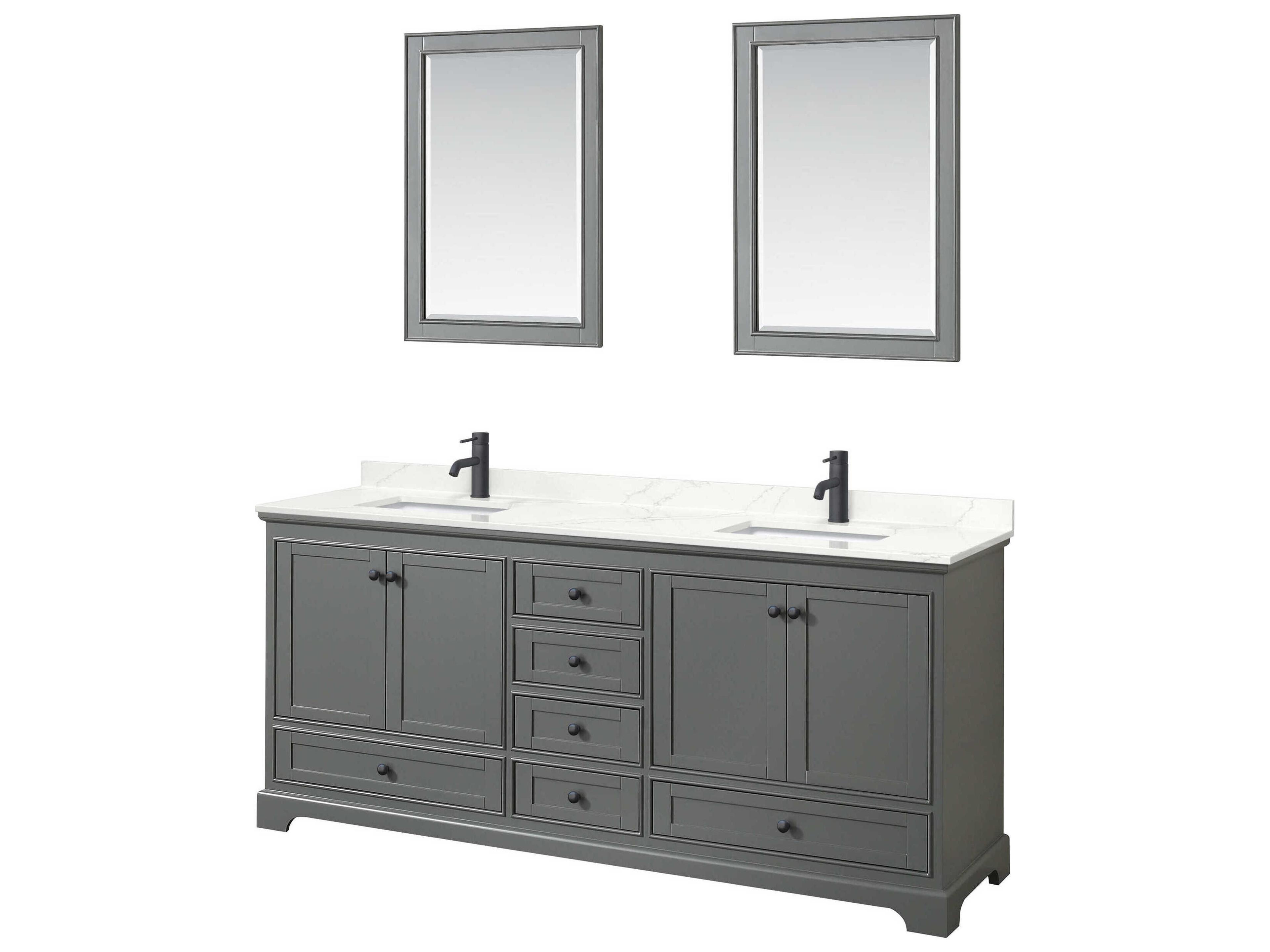 Deborah 80" Dark Gray Vanity with 24" Mirror