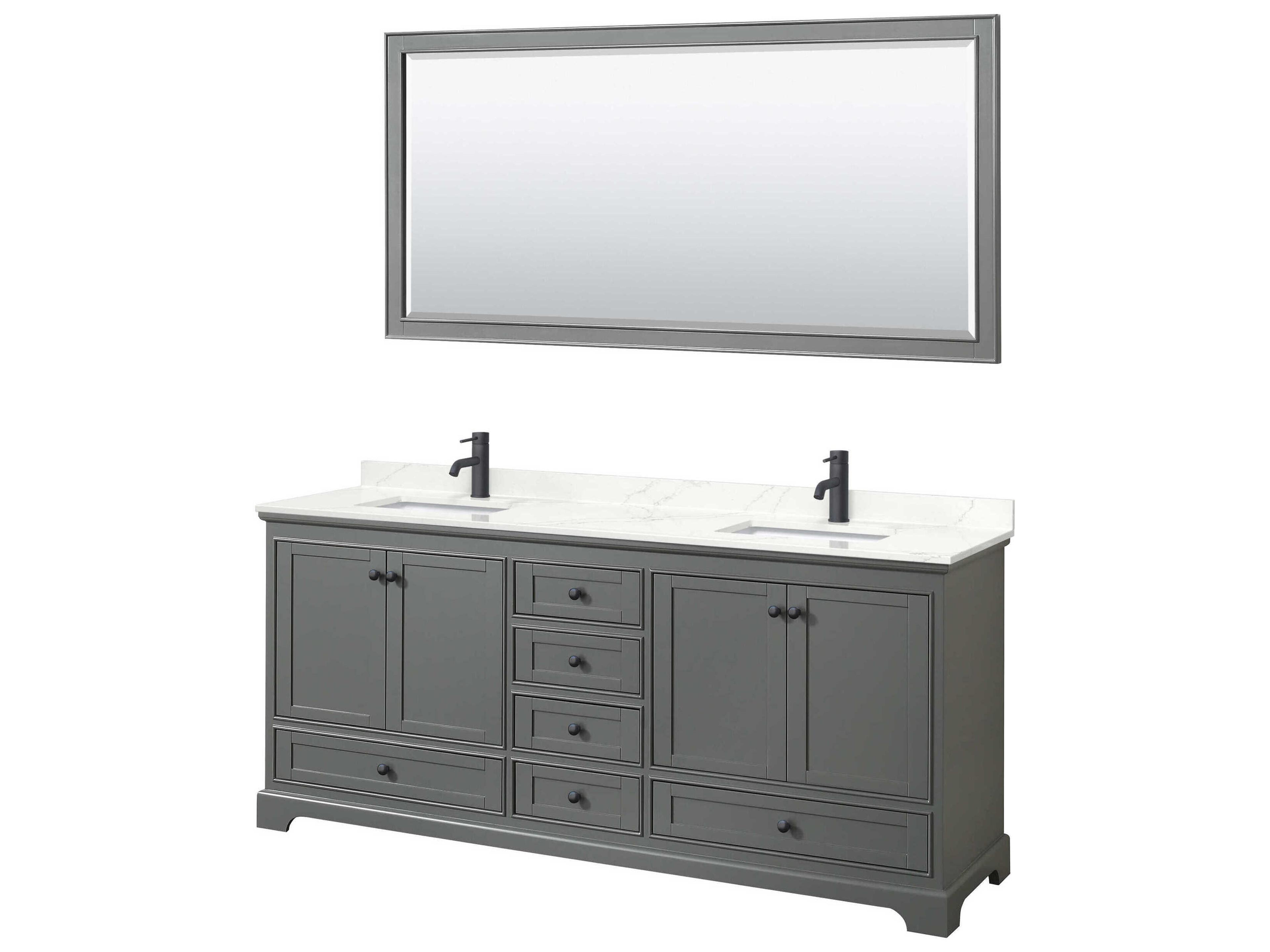 Deborah 80" Dark Gray Vanity with 70" Mirror