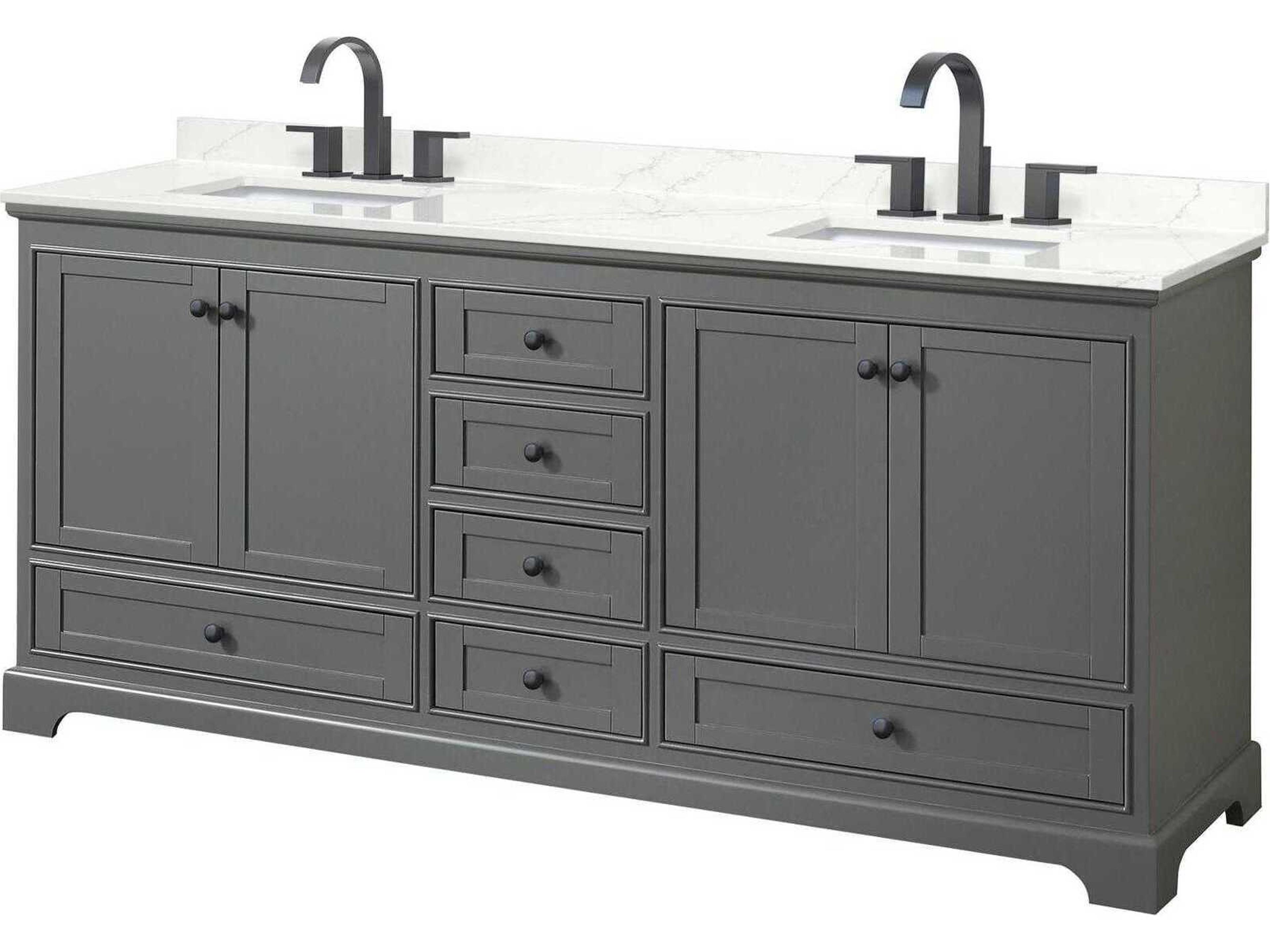 Wyndham Collection Deborah 80" Dark Gray Vanity