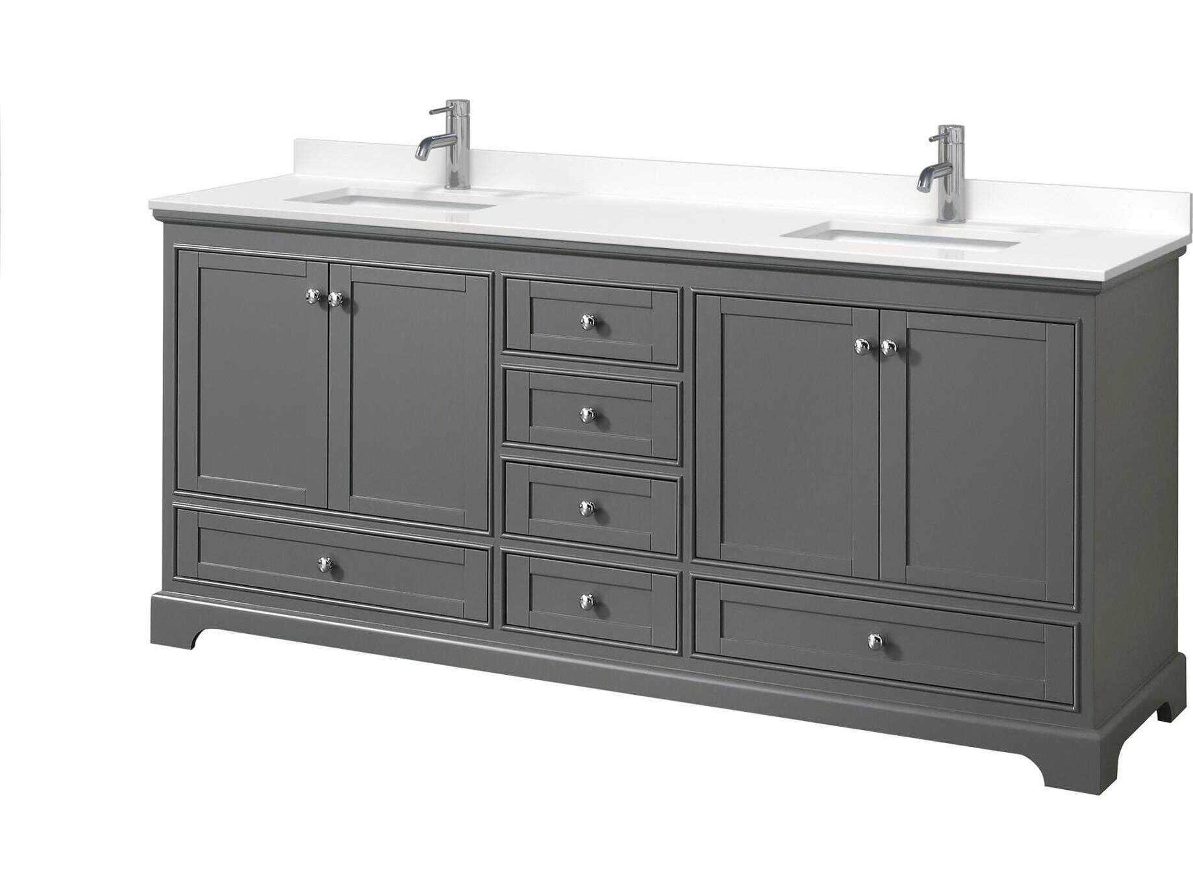 Wyndham Collection Deborah 80" Dark Gray Vanity