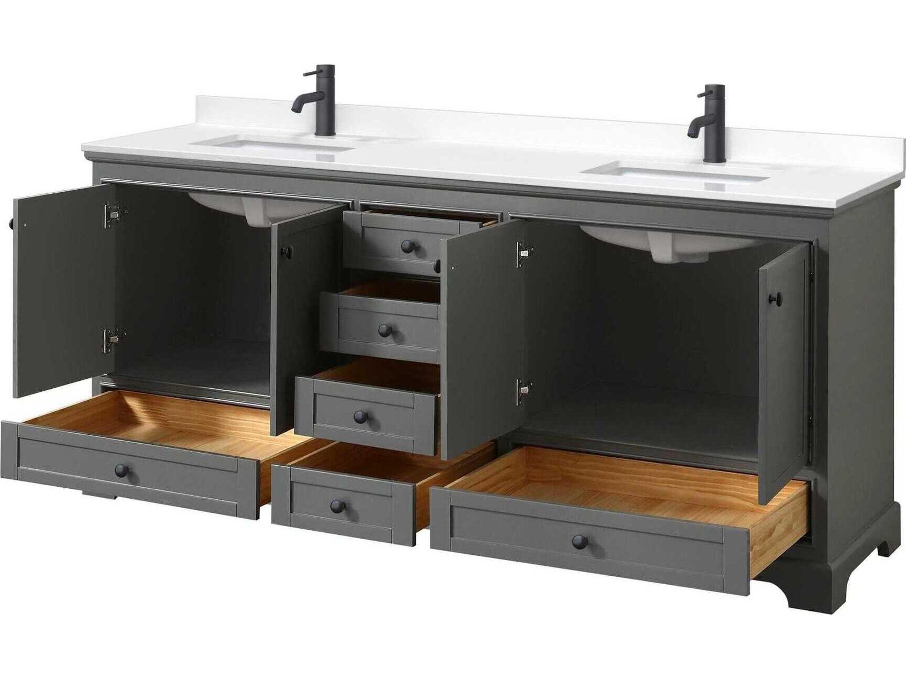 Wyndham Collection Deborah 80" Dark Gray Vanity
