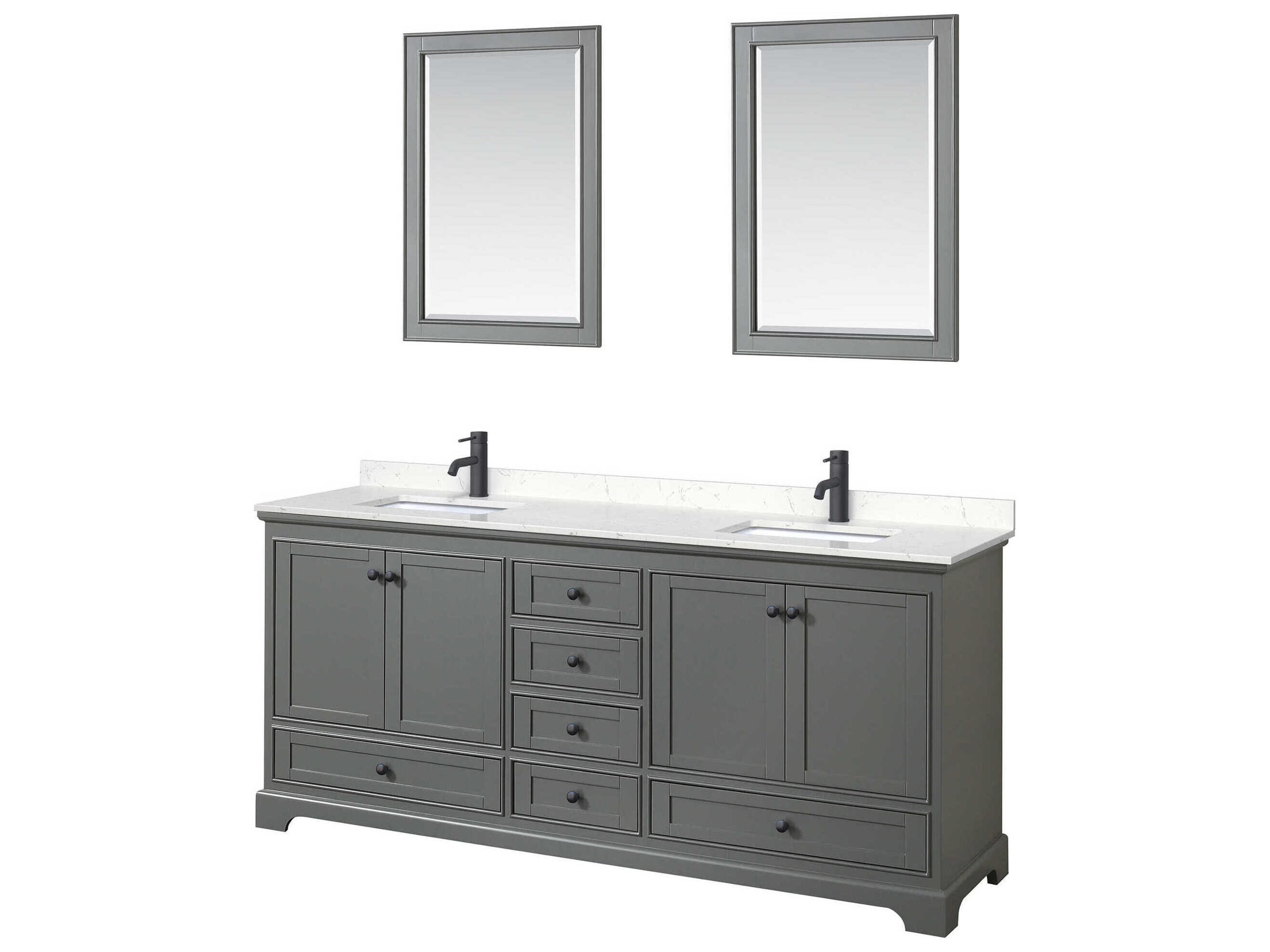 Deborah 80" Dark Gray Vanity with 24" Mirror