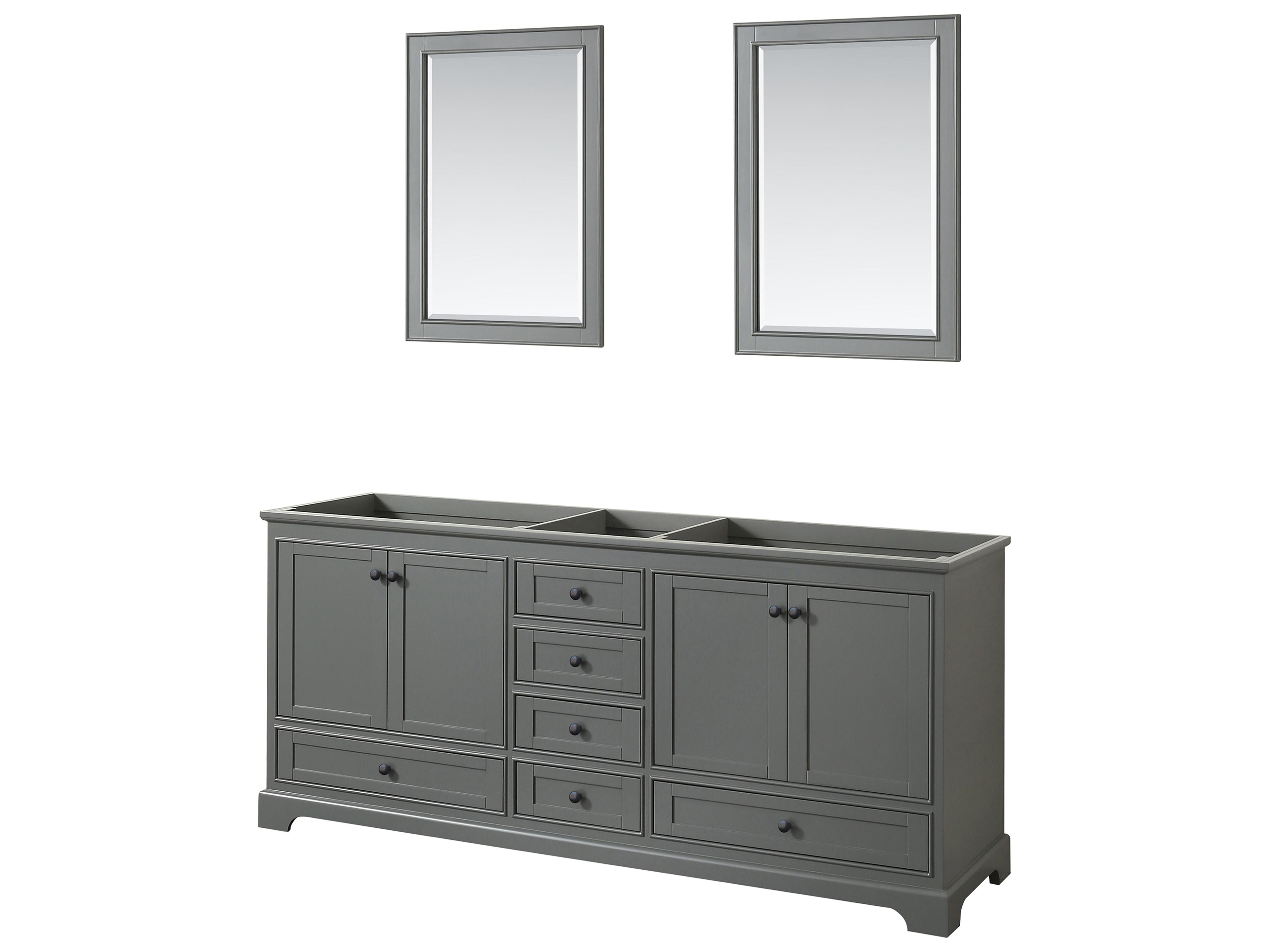 Deborah 79" Dark Gray Vanity with 24" Mirror