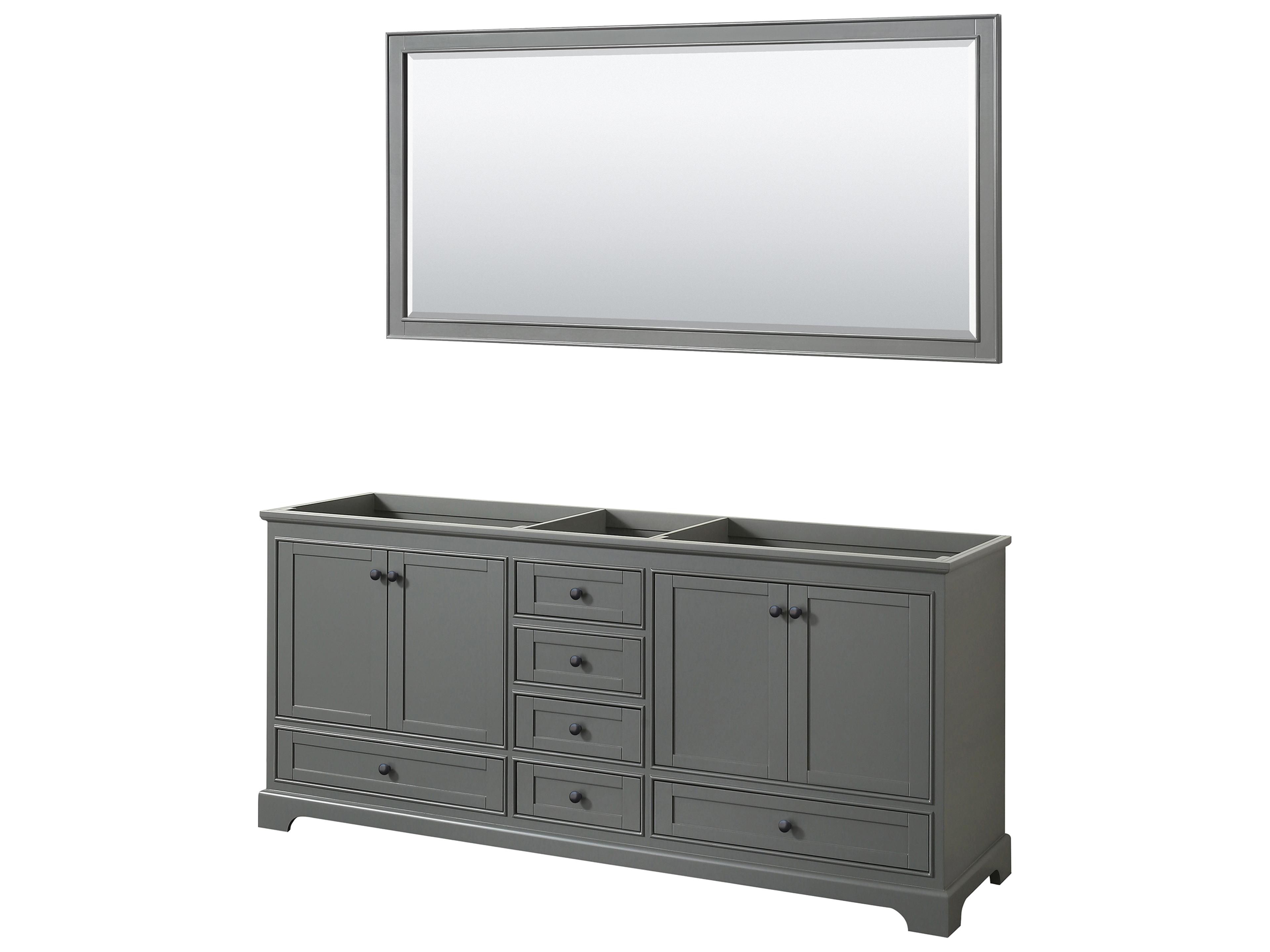 Deborah 79" Dark Gray Vanity with 70" Mirror