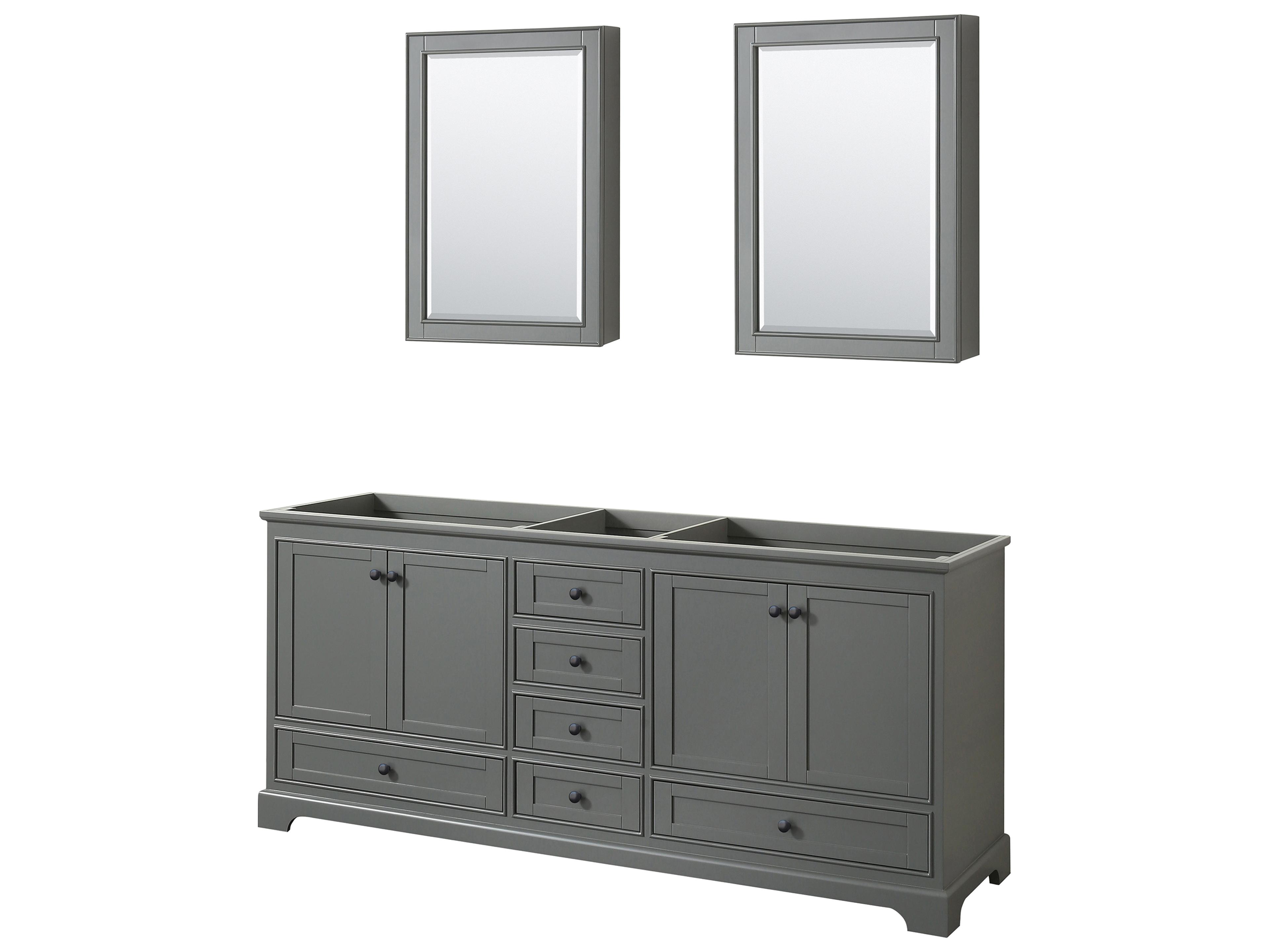 Deborah 79" Dark Gray Vanity with Medicine Cabinet
