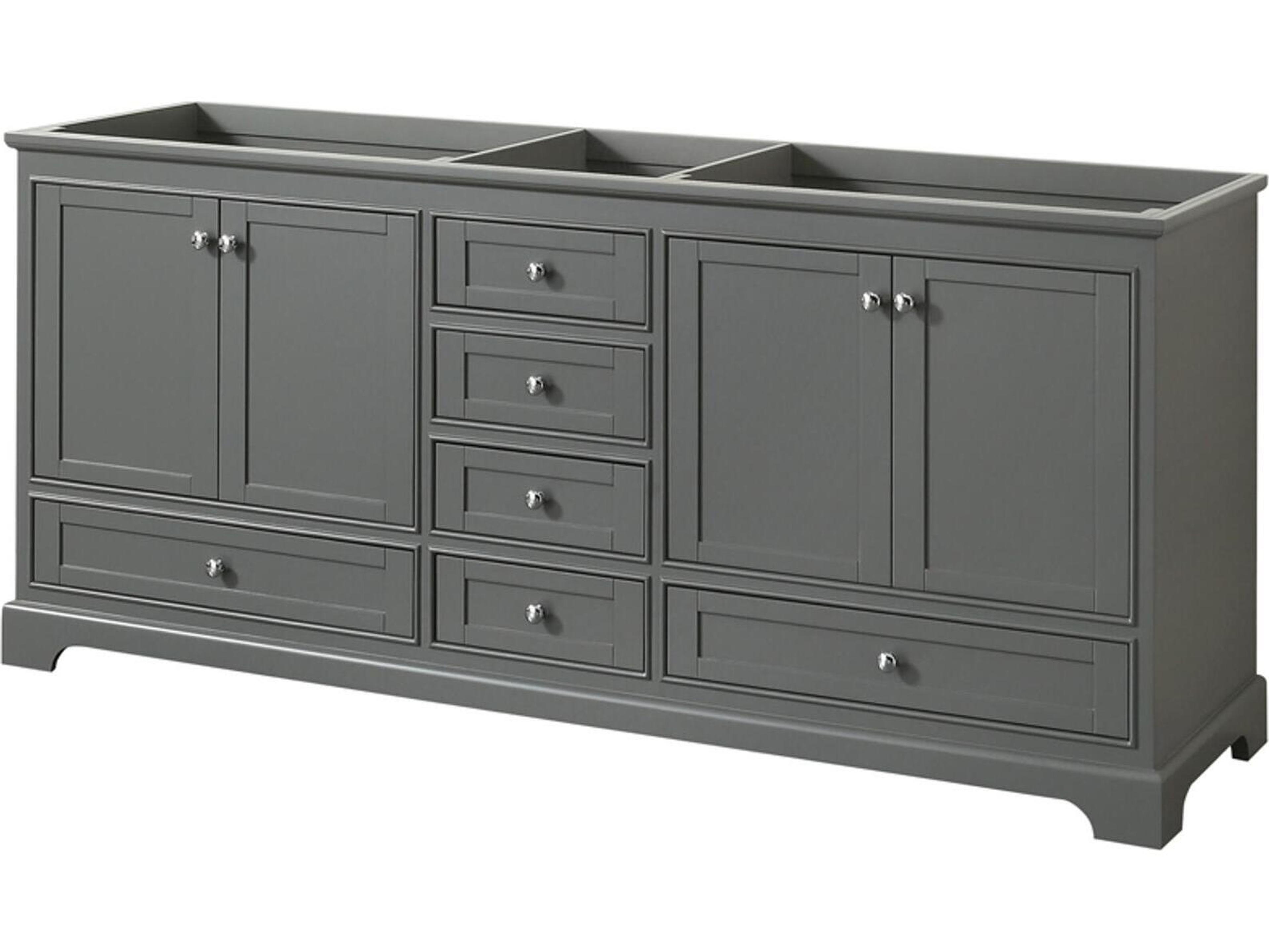 Wyndham Collection Deborah 79" Dark Gray Vanity