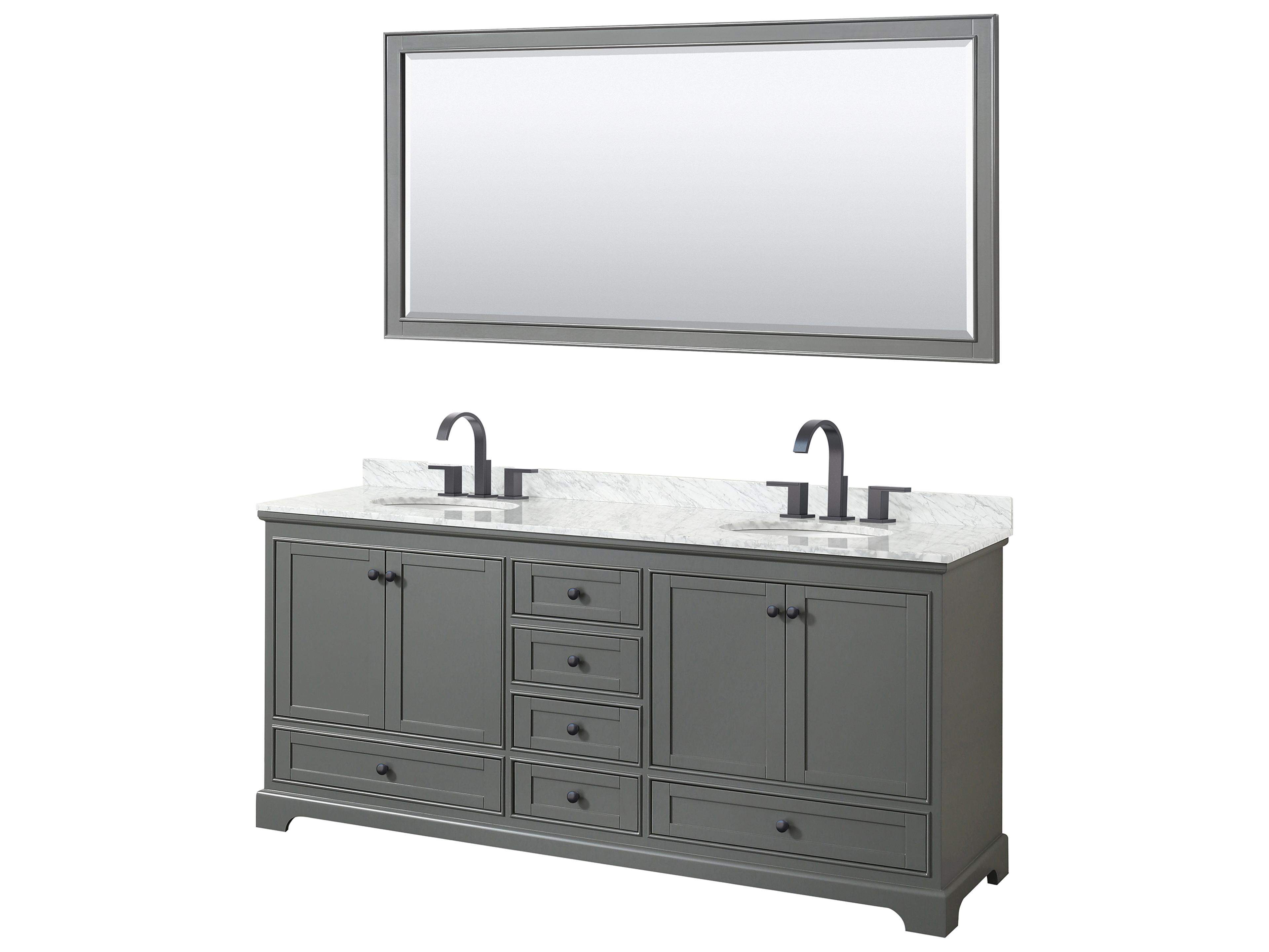 Deborah 80" Dark Gray Vanity with 70" Mirror